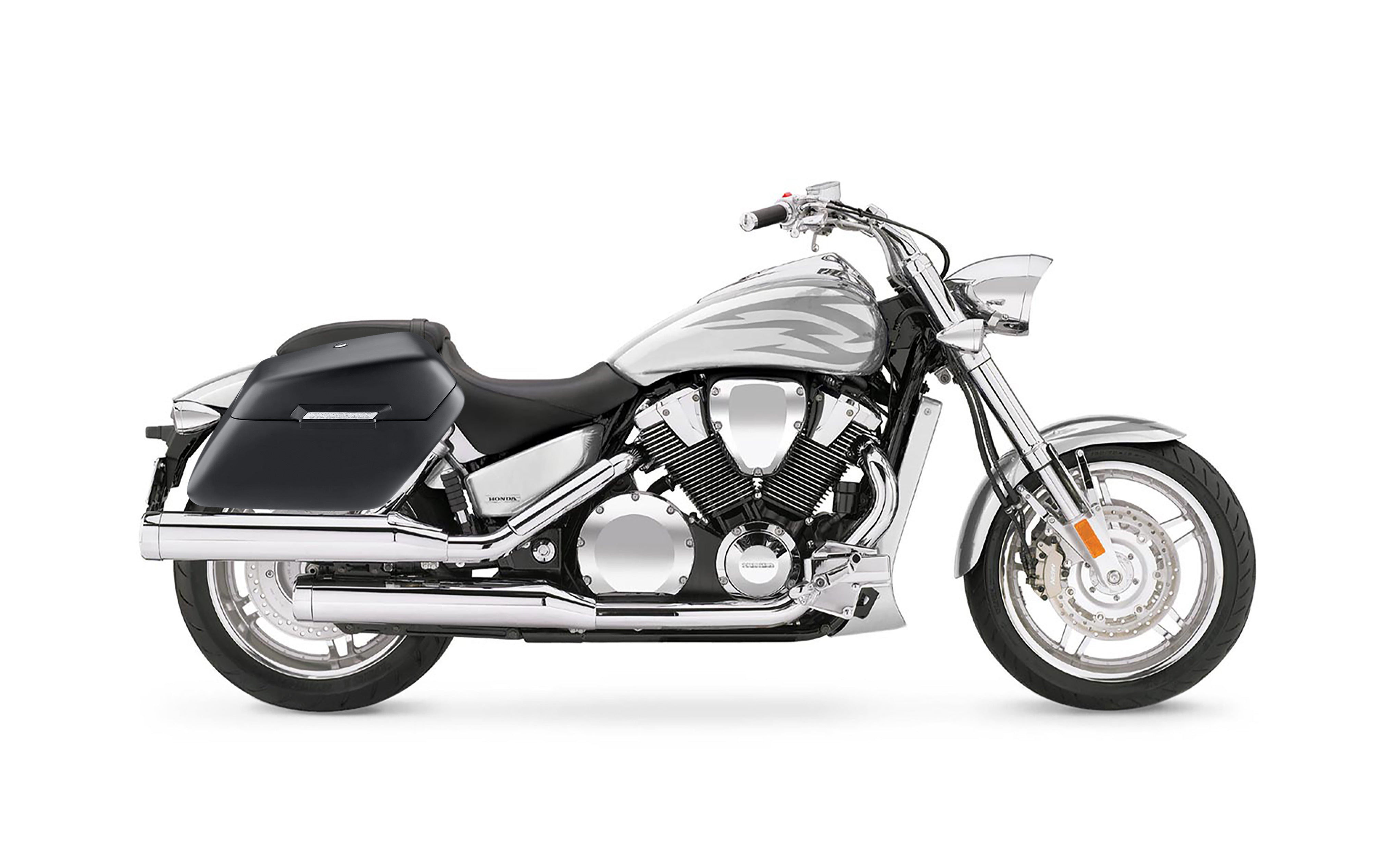 42L - Baldur XL Honda VTX 1800 F Matte Hard Saddlebags Bag on Bike @expand