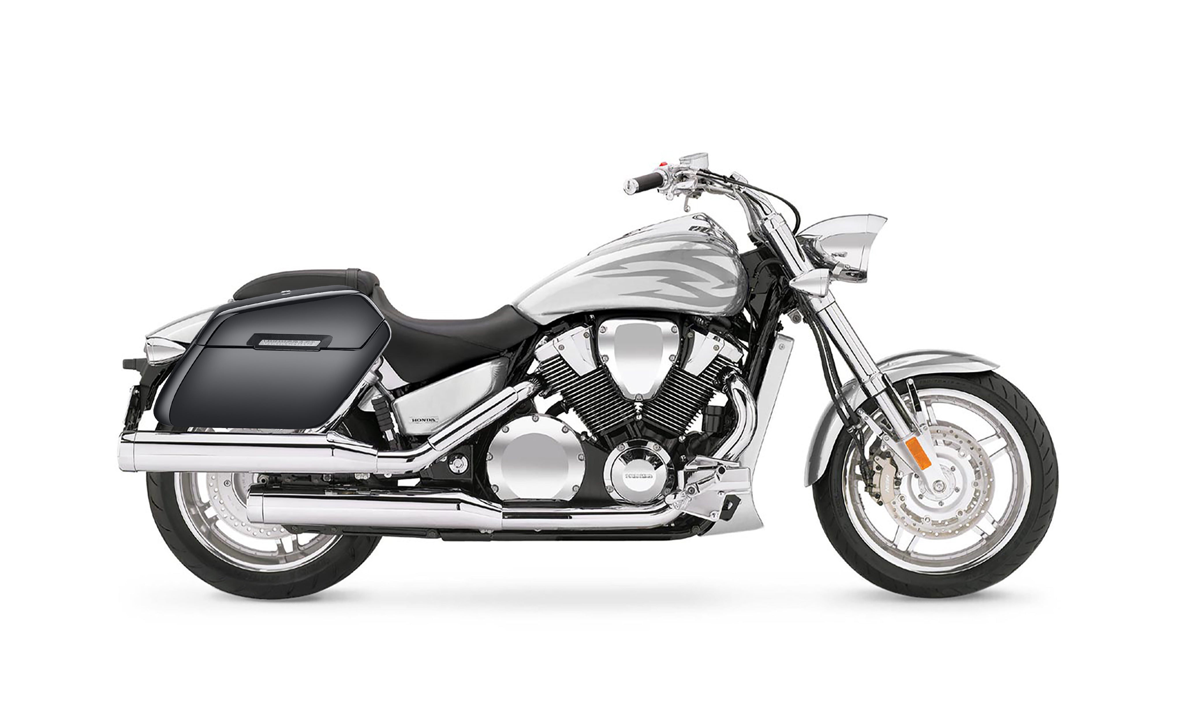 42L - Baldur XL Honda VTX 1800 F Painted Hard Saddlebags Bag on Bike @expand