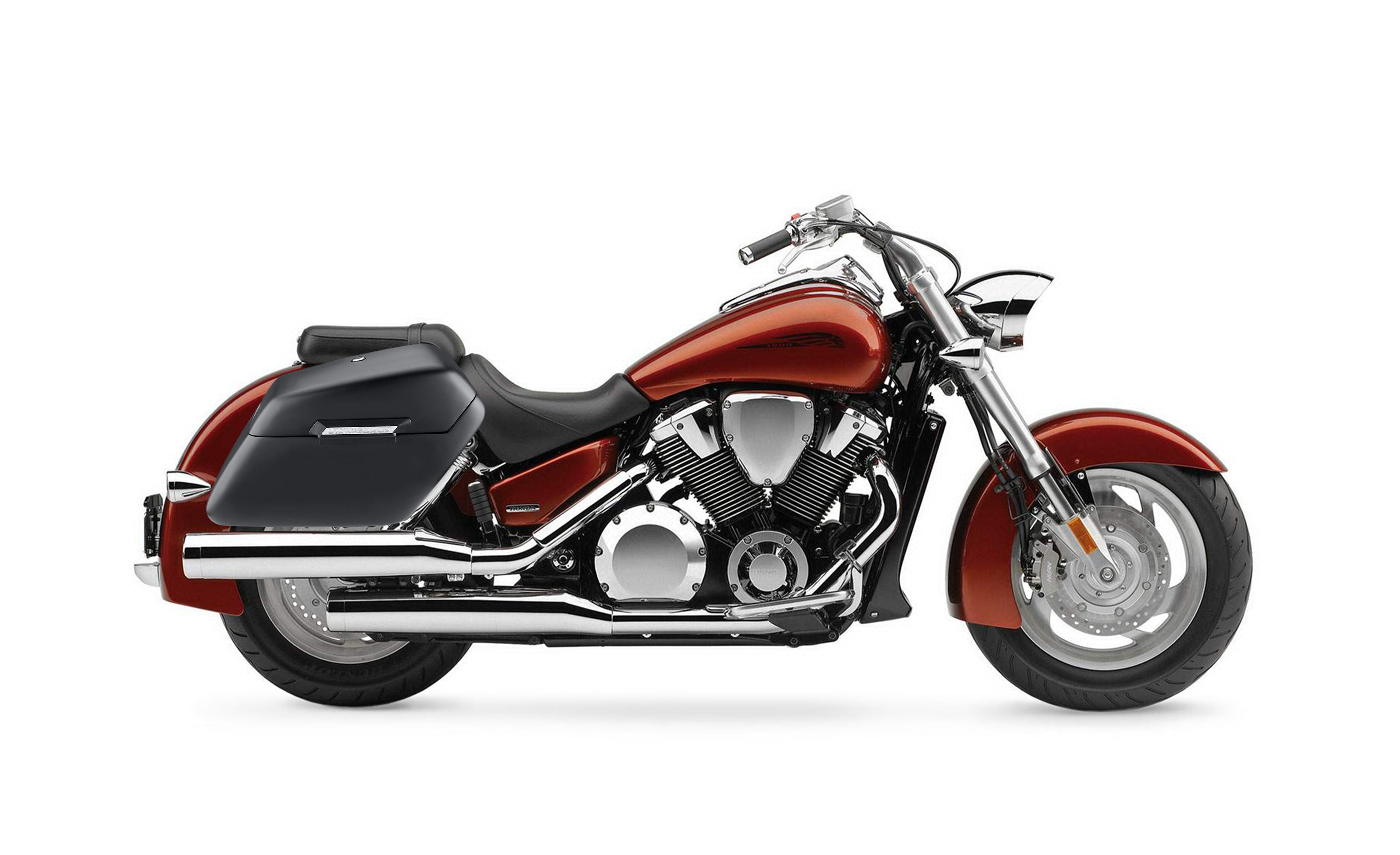 42L - Baldur XL Honda VTX 1800 N Matte Hard Saddlebags Bag on Bike @expand