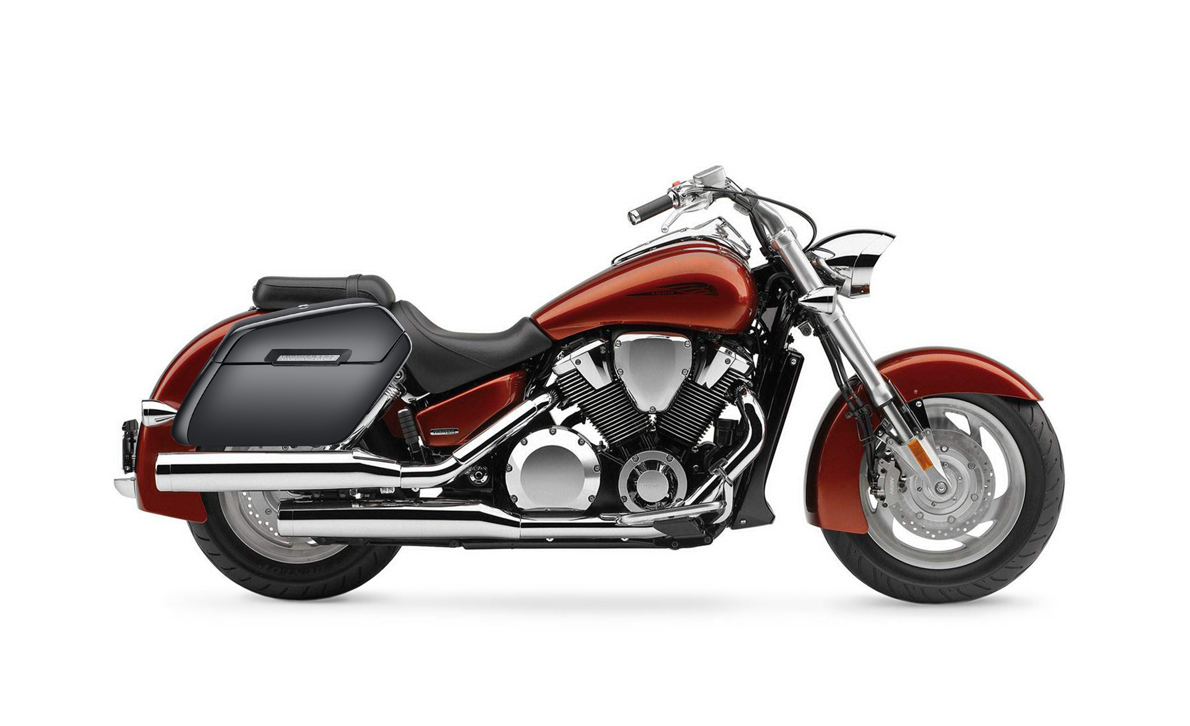 42L - Baldur XL Honda VTX 1800 N Painted Hard Saddlebags Bag on Bike @expand