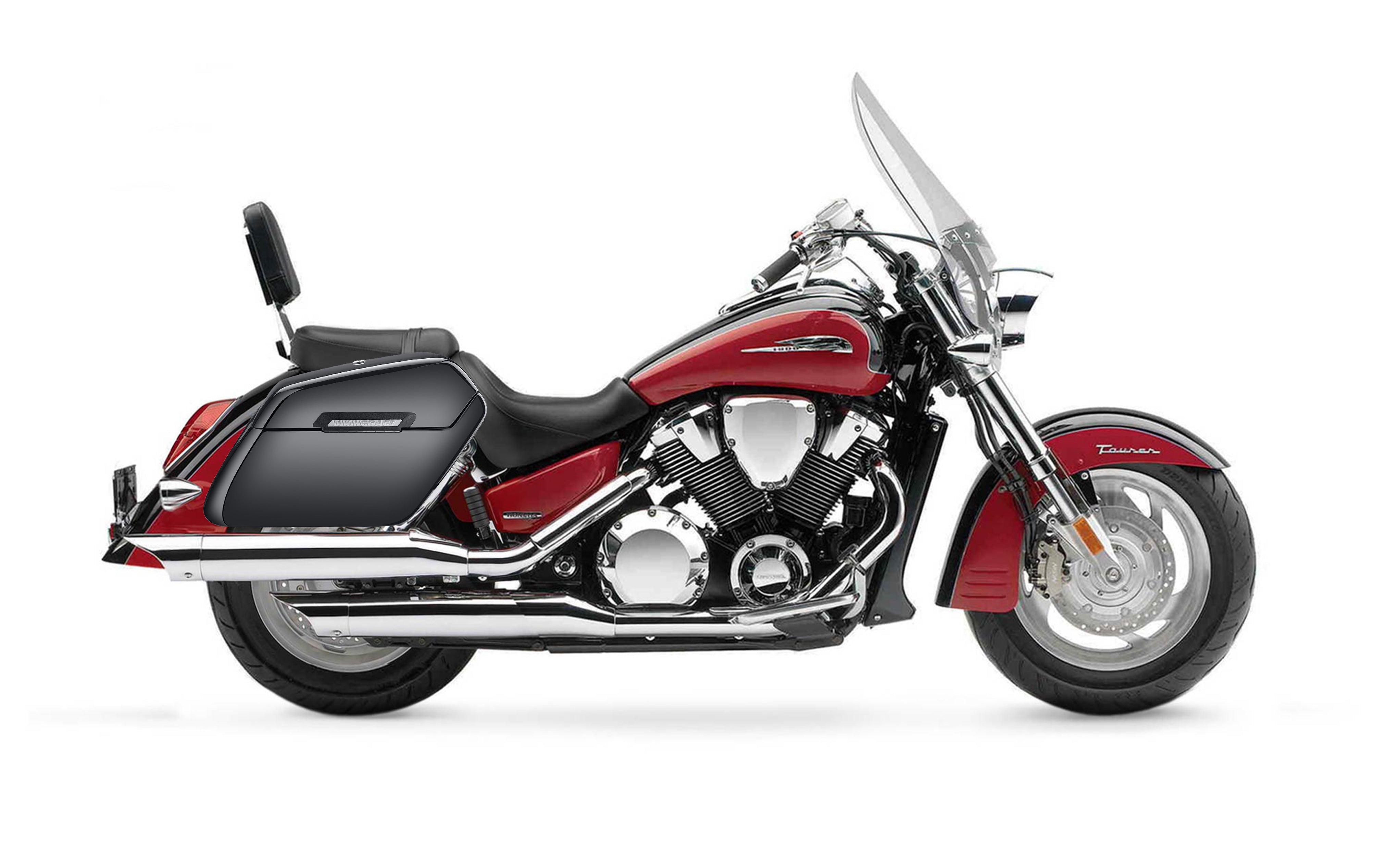 42L - Baldur XL Honda VTX 1800 T (Tourer) Painted Hard Saddlebags Bag on Bike @expand