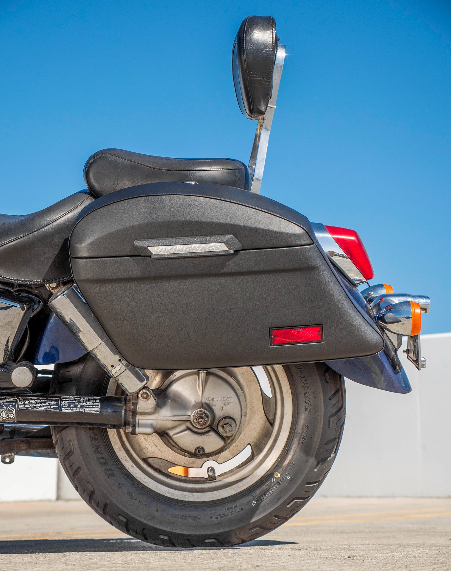 44L - Lamellar Stallion XL Honda Shadow 1100 Sabre Leather Wrapped Hard Saddlebags v2