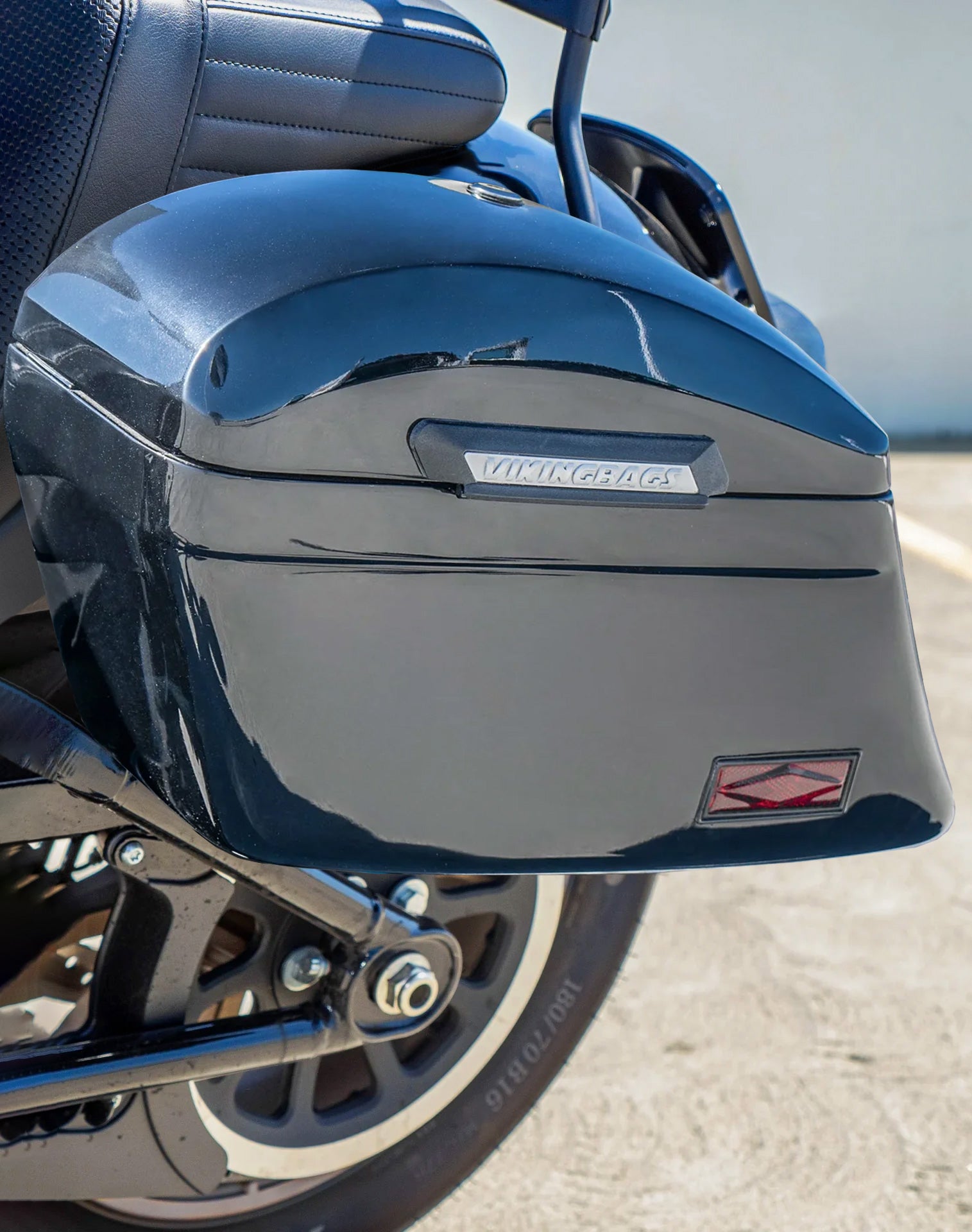 44L - Lamellar Stallion XL Painted Hard Saddlebags For 2025+ Harley Softail Low Rider S FXLRS Vertical Lifestyle