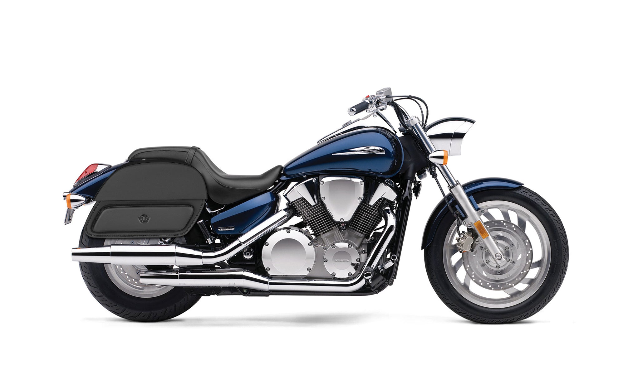 28L - Pantheon Medium Honda VTX 1300 C Motorcycle Saddlebags on Bike Photo @expand