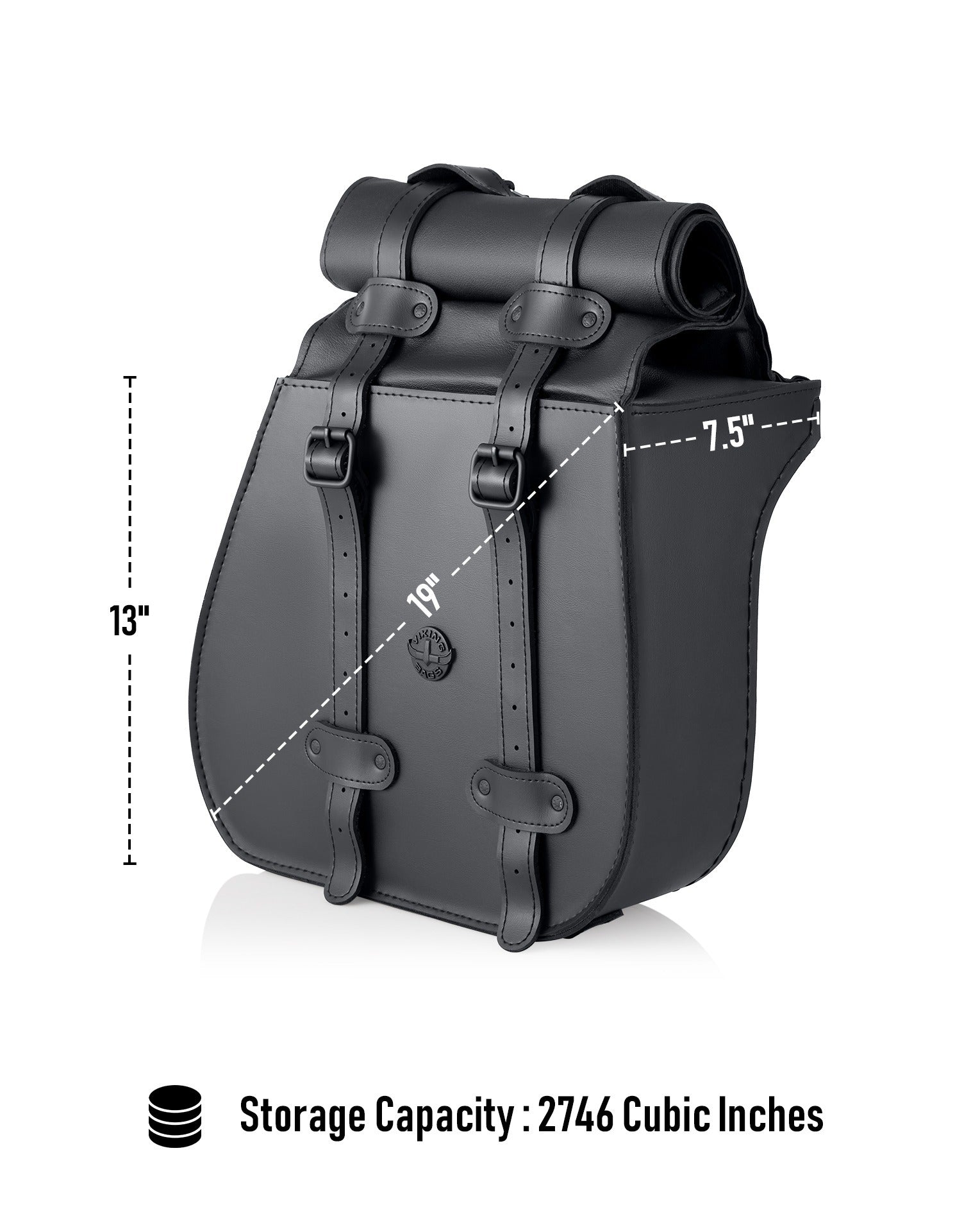 45L - Wraith XL Roll-Top Quick-Mount Shock Cutout Saddlebags For Harley Dyna Low Rider FXDL/I Storage Capacity