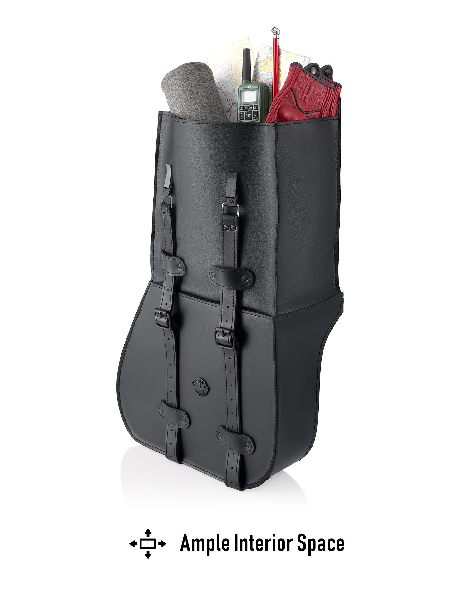 45L - Wilder XL Roll-Top Quick-Mount Shock-Cut Saddlebags For Harley Dyna Super Glide FXD/I Ample Interior Space