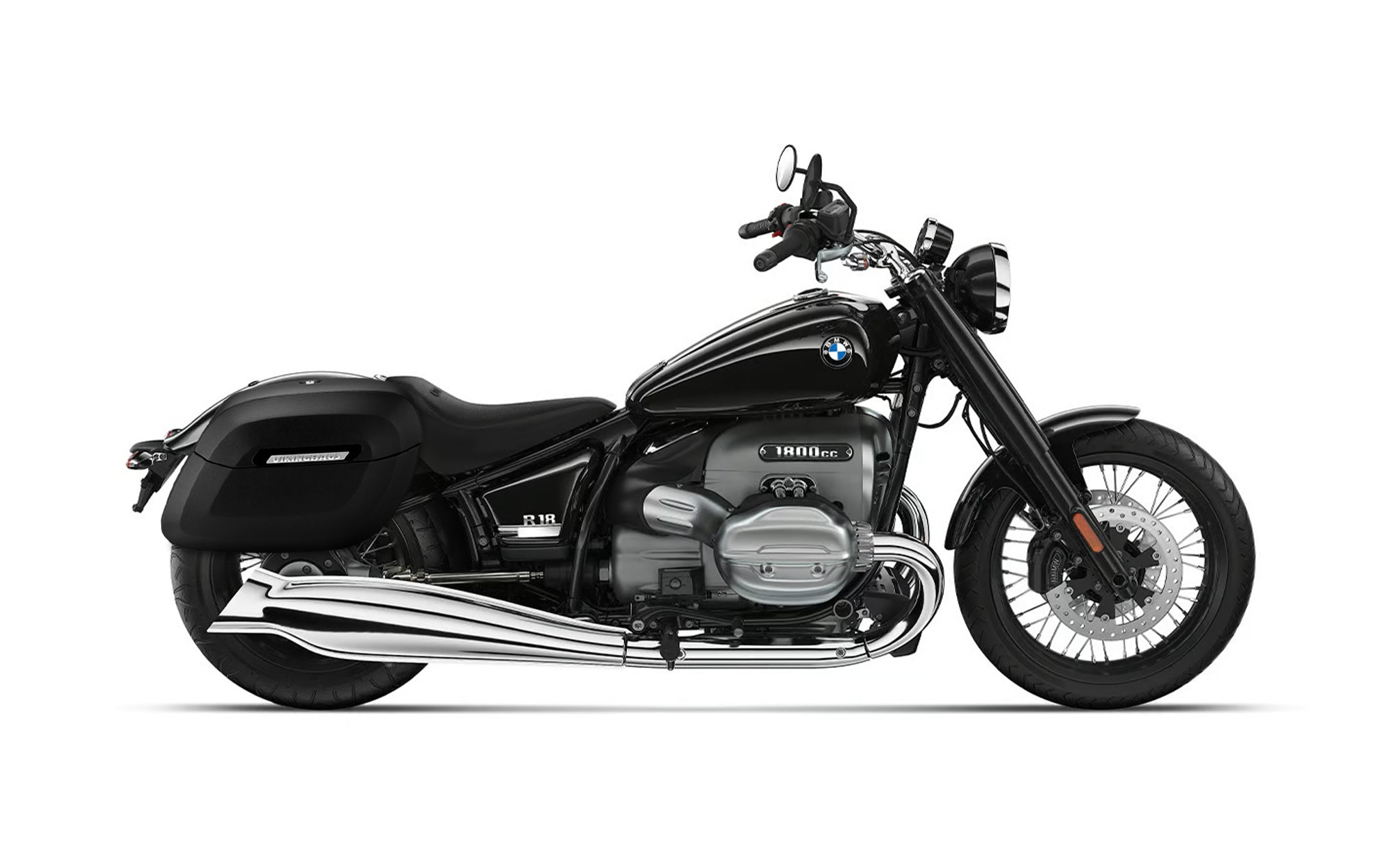 40L - Lamellar Raven Extra Large BMW R18 Matte Motorcycle Hard Saddlebags Bag on Bike @expand