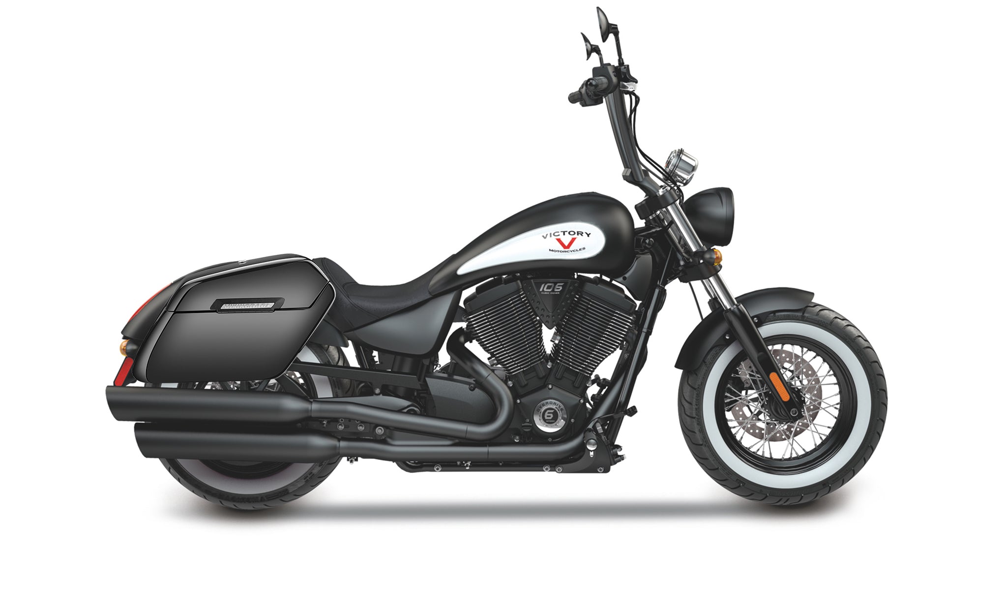 42L - Baldur Extra Large Victory High Ball Painted Motorcycle Hard Saddlebags Bag on Bike @expand