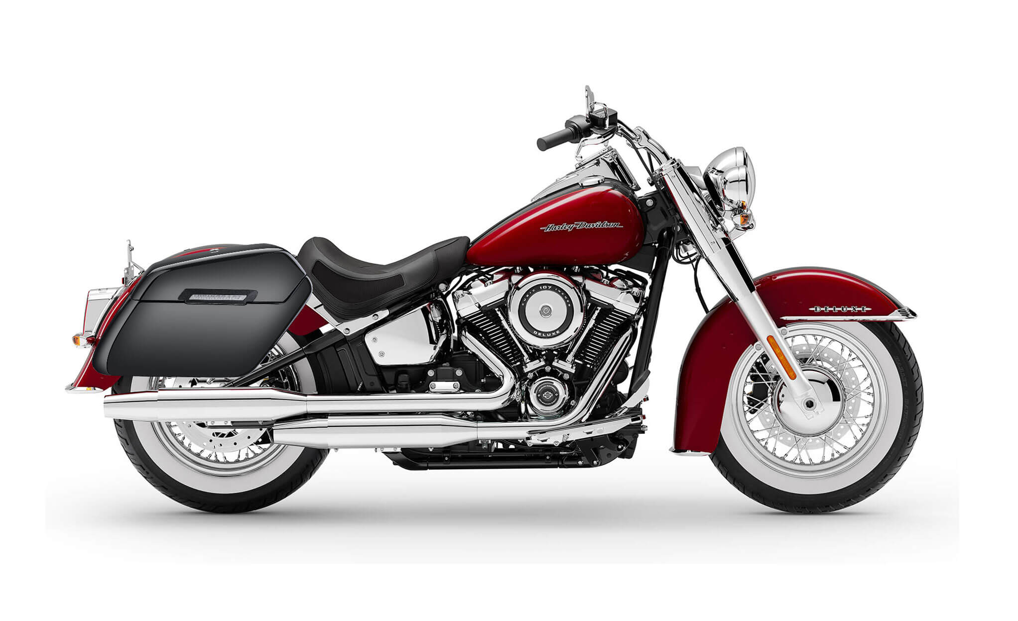 42L - Baldur Extra Large Painted Hard Saddlebags for Harley Softail Deluxe FLDE Bag on Bike @expand