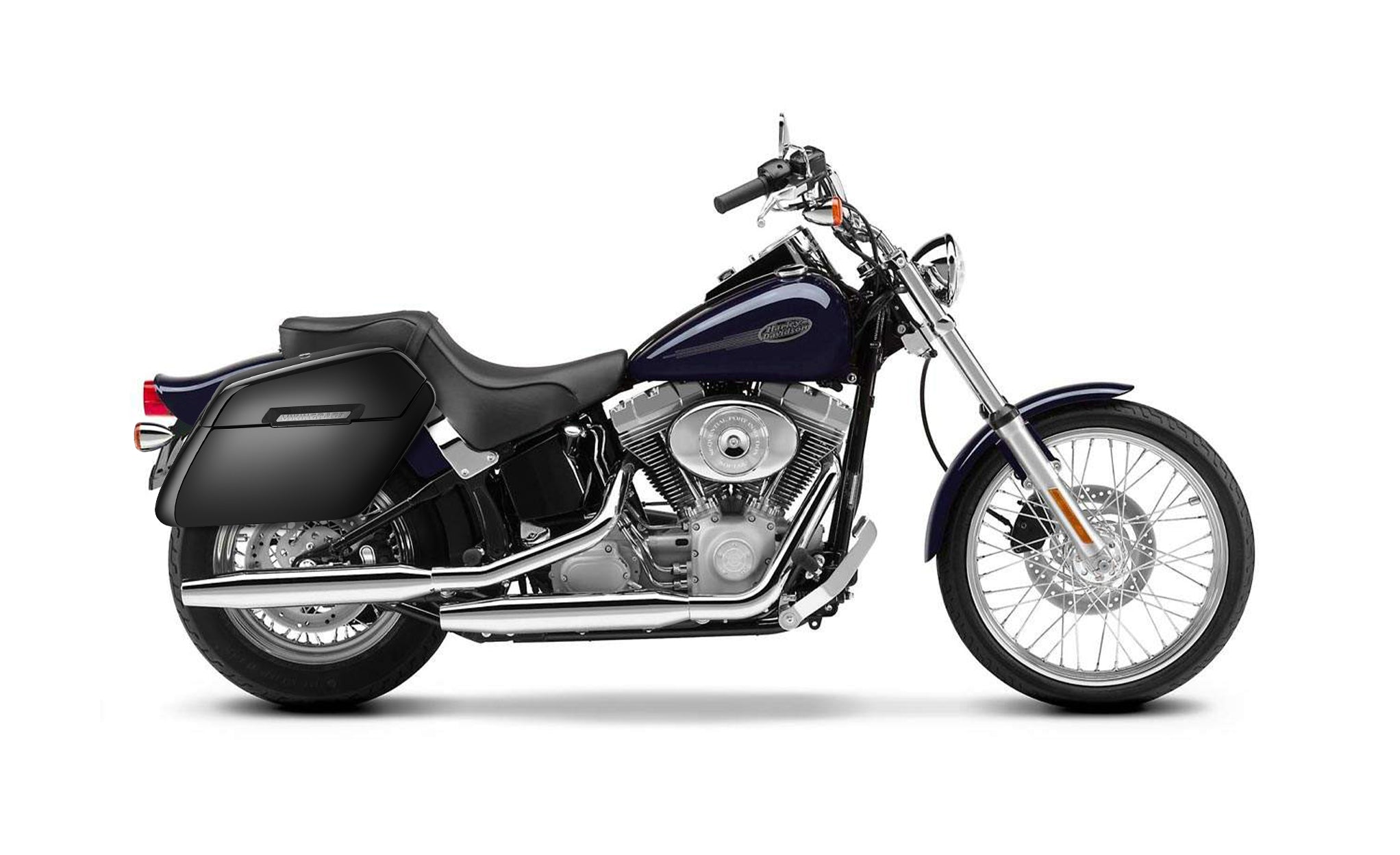 42L - Baldur Extra Large Painted Motorcycle Hard Saddlebags for Harley Softail Standard FXST/I Bag on Bike @expand