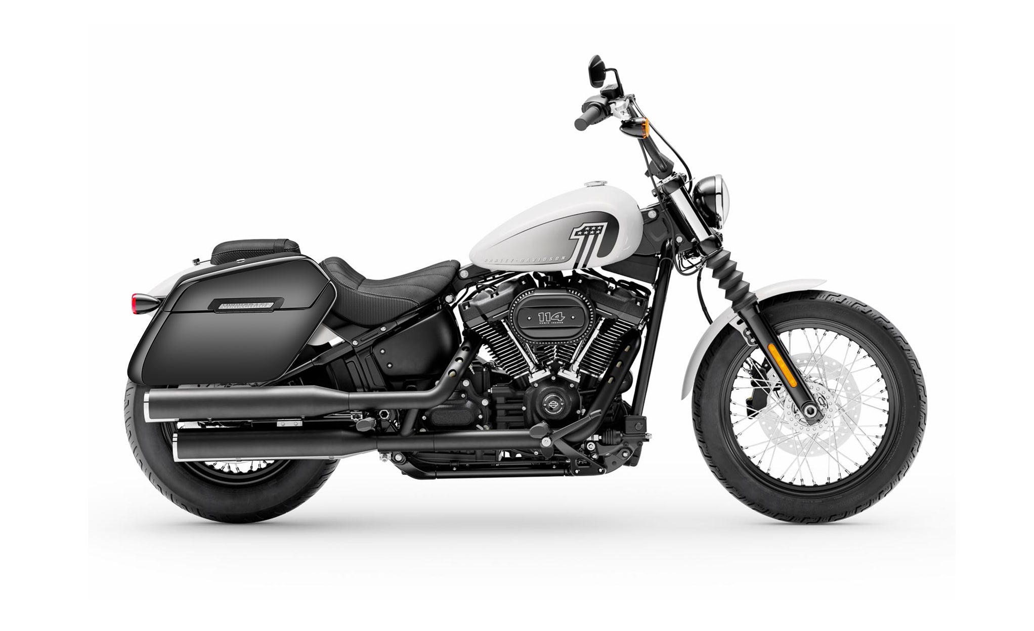 42L - Baldur Extra Large Painted Hard Saddlebags for Harley Softail Street Bob FXBB Bag on Bike @expand