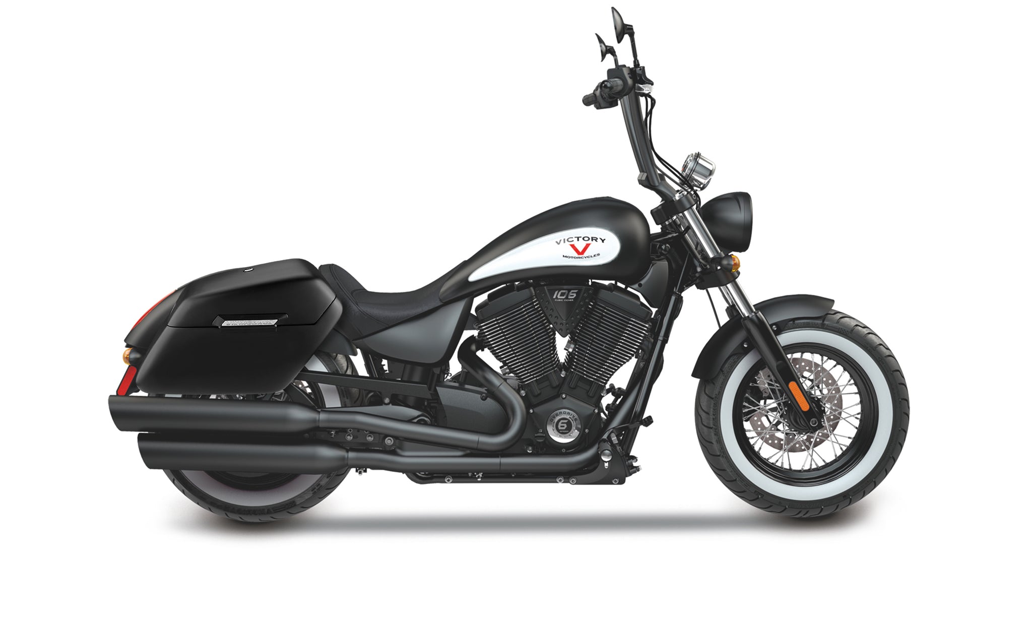 42L - Baldur Extra Large Victory High Ball Matte Motorcycle Hard Saddlebags Bag on Bike @expand