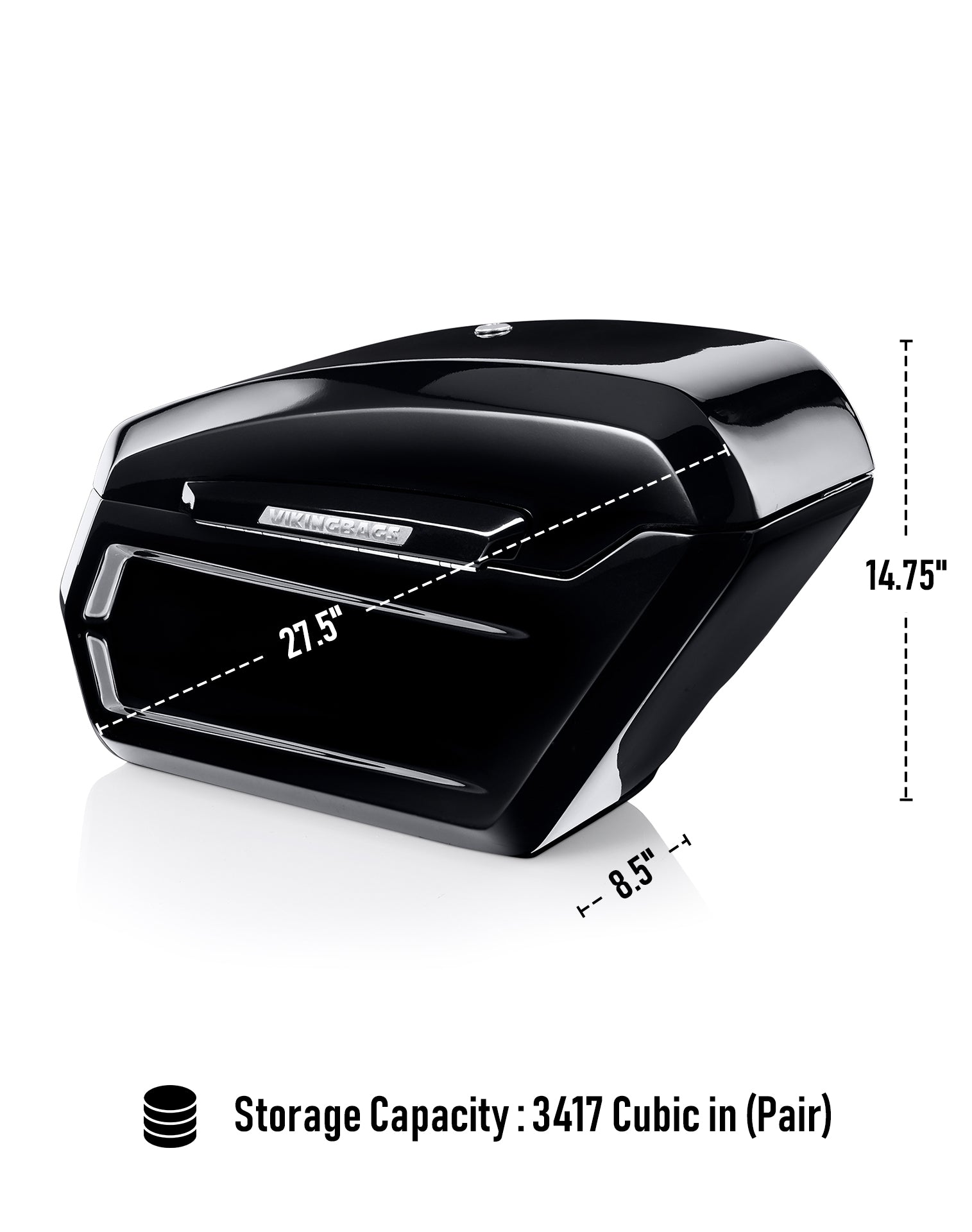 56L - Titan XL Quick-Mount Painted Hard Saddlebags for Harley Softail Low Rider ST FXLRST Storage Capacity