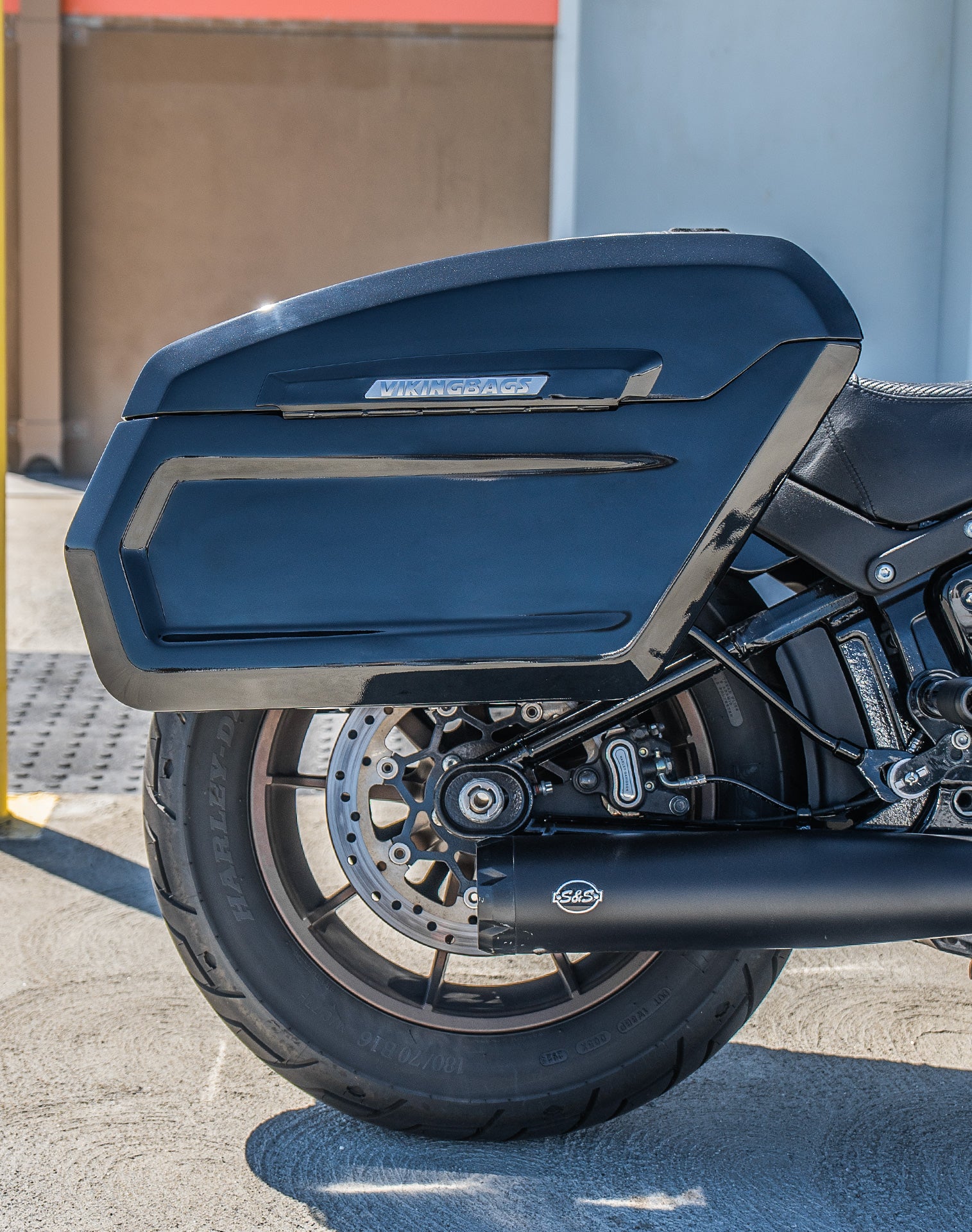 56L - Titan XL Quick-Mount Painted Hard Saddlebags for Harley Softail Low Rider ST FXLRST v2