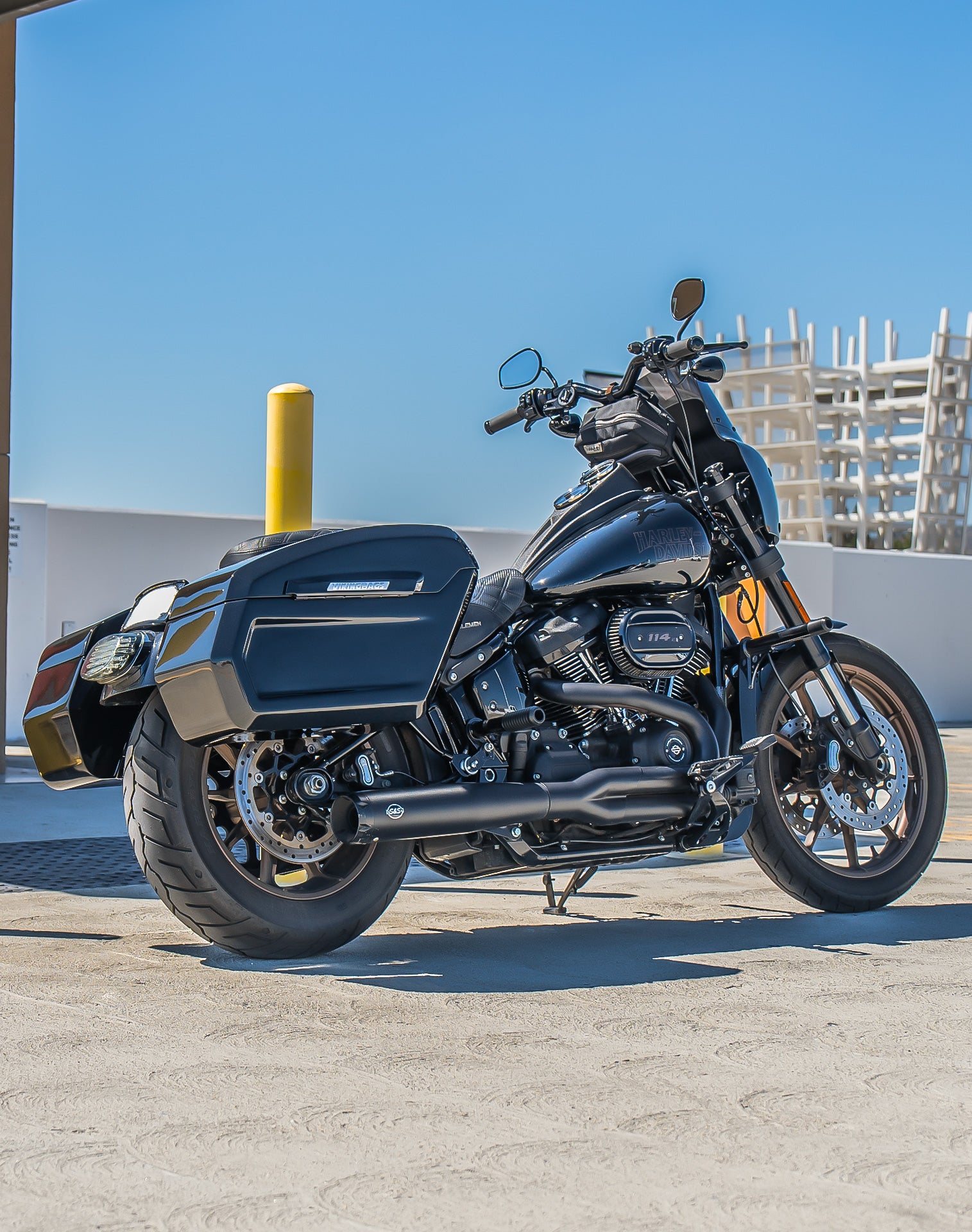 56L - Titan XL Quick-Mount Painted Hard Saddlebags for Harley Softail Low Rider ST FXLRST v1