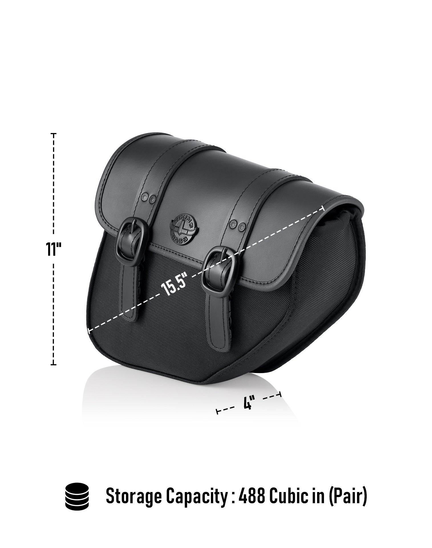 8L - Hawk Small Leather Saddlebags for Harley Dyna Super Glide FXD/I Storage Capacity