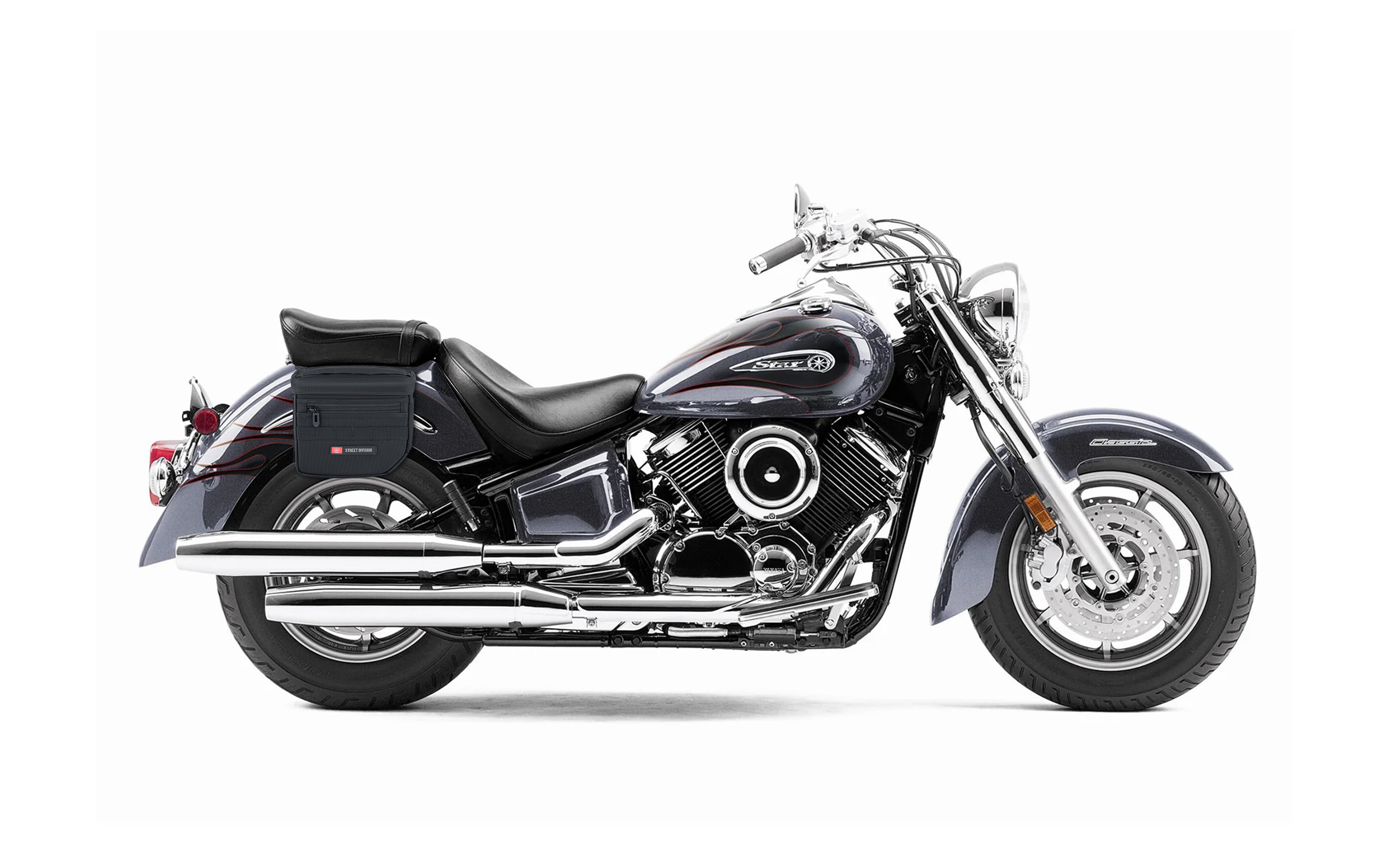 8L - Patriot Small Throw Over Saddlebags for Yamaha V Star 1100 Classic XVS11A Bag on Bike @expand