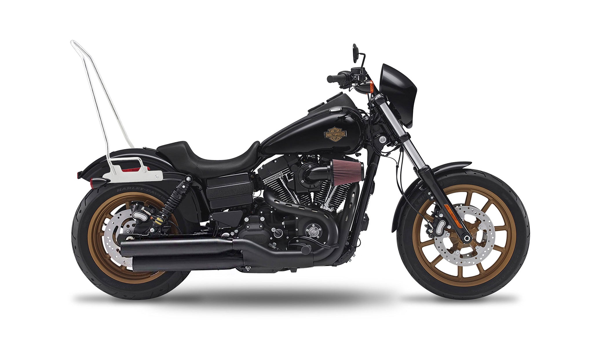 Iron Born Blade 25" Sissy Bar for Harley Dyna Low Rider S FXDLS (2016-17) Chrome Bag on Bike @expand