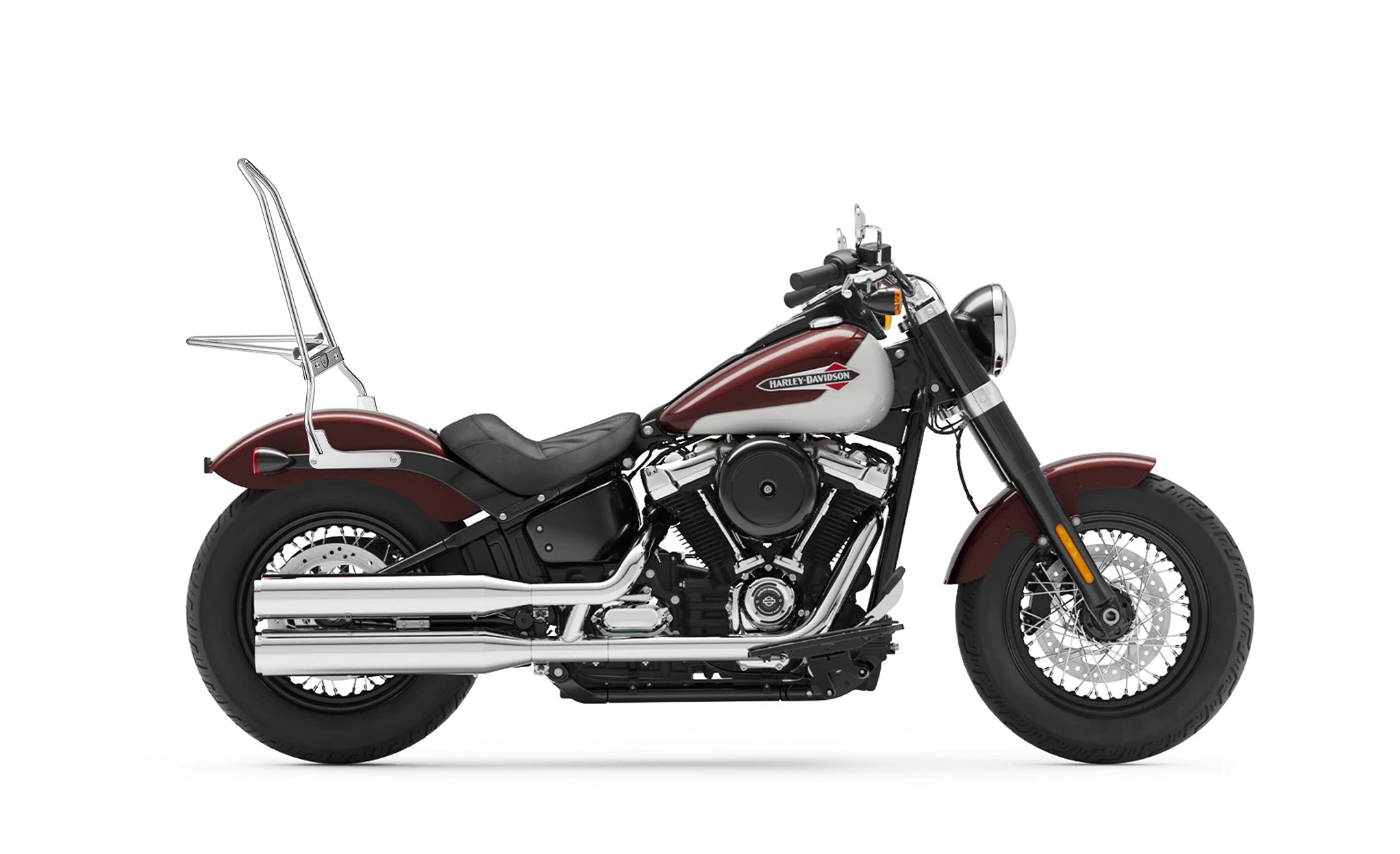 Iron Born Blade 25" Sissy Bar w/ Foldable Luggage Rack for Harley Softail Slim Chrome Luggage Rack on Bike View @expand