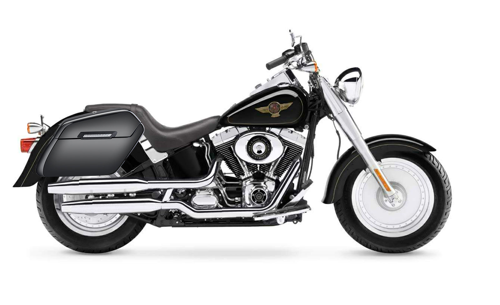 42L - Baldur Extra Large Painted Motorcycle Hard Saddlebags for Harley Softail Fatboy FLSTF/I Bag on Bike @expand