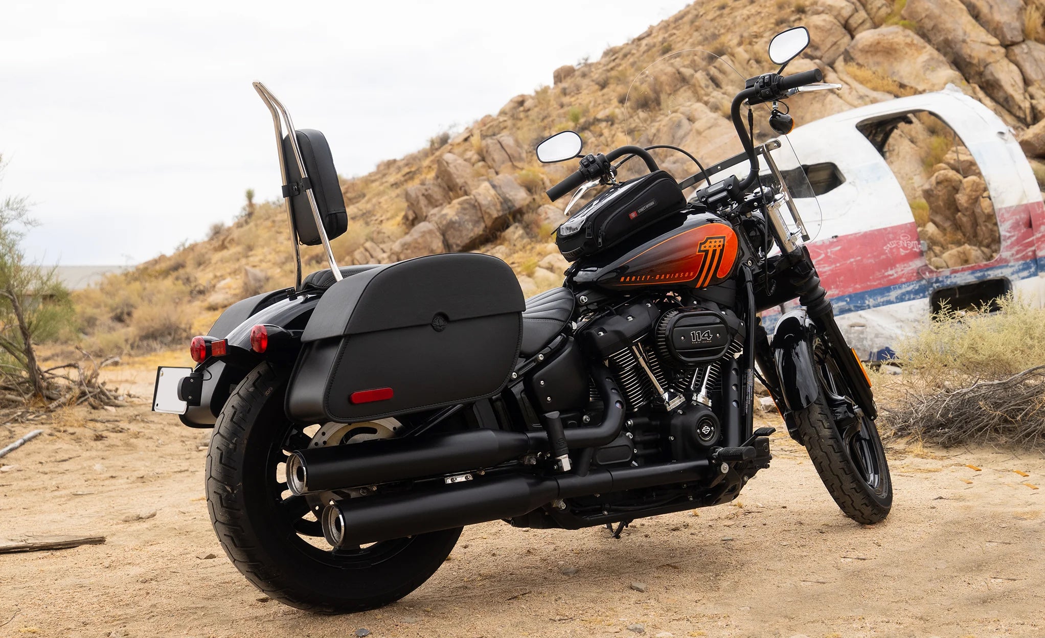 Viking Panzer Large Leather Motorcycle Saddlebags For Harley Davidson Softail Street Bob Fxbb @expand