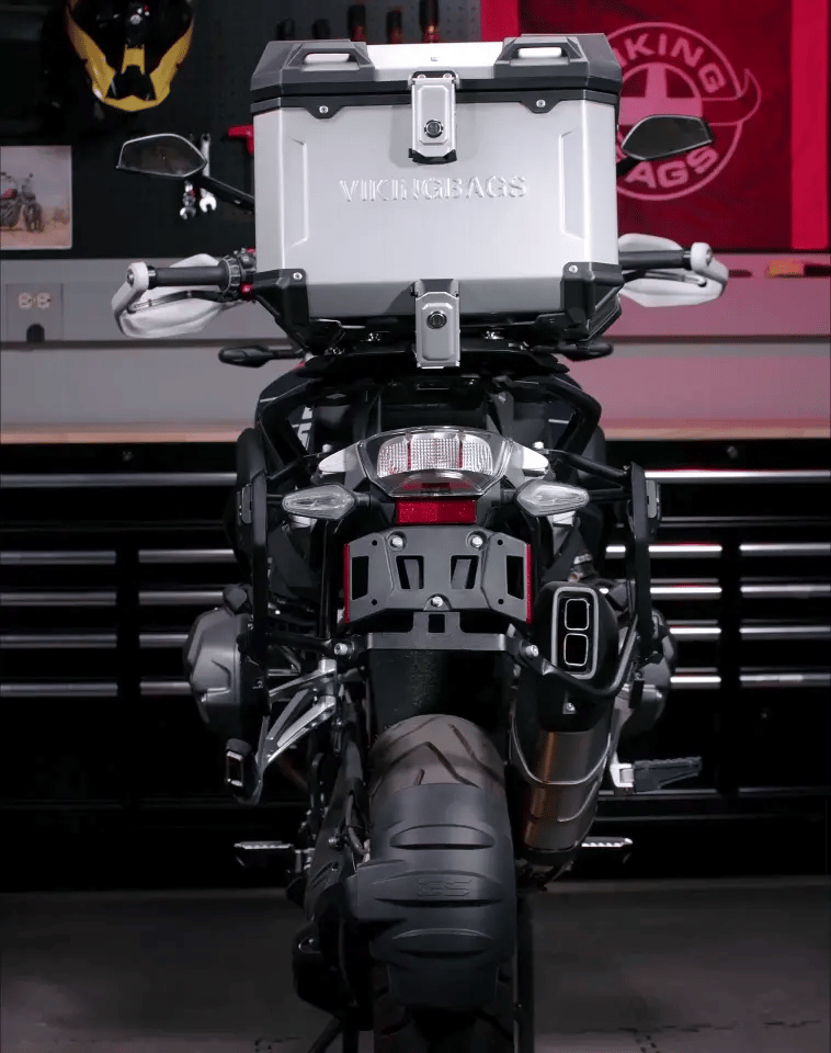 38L - Apex XL BMW R 1250 GS Aluminum Top Case Silver GIF