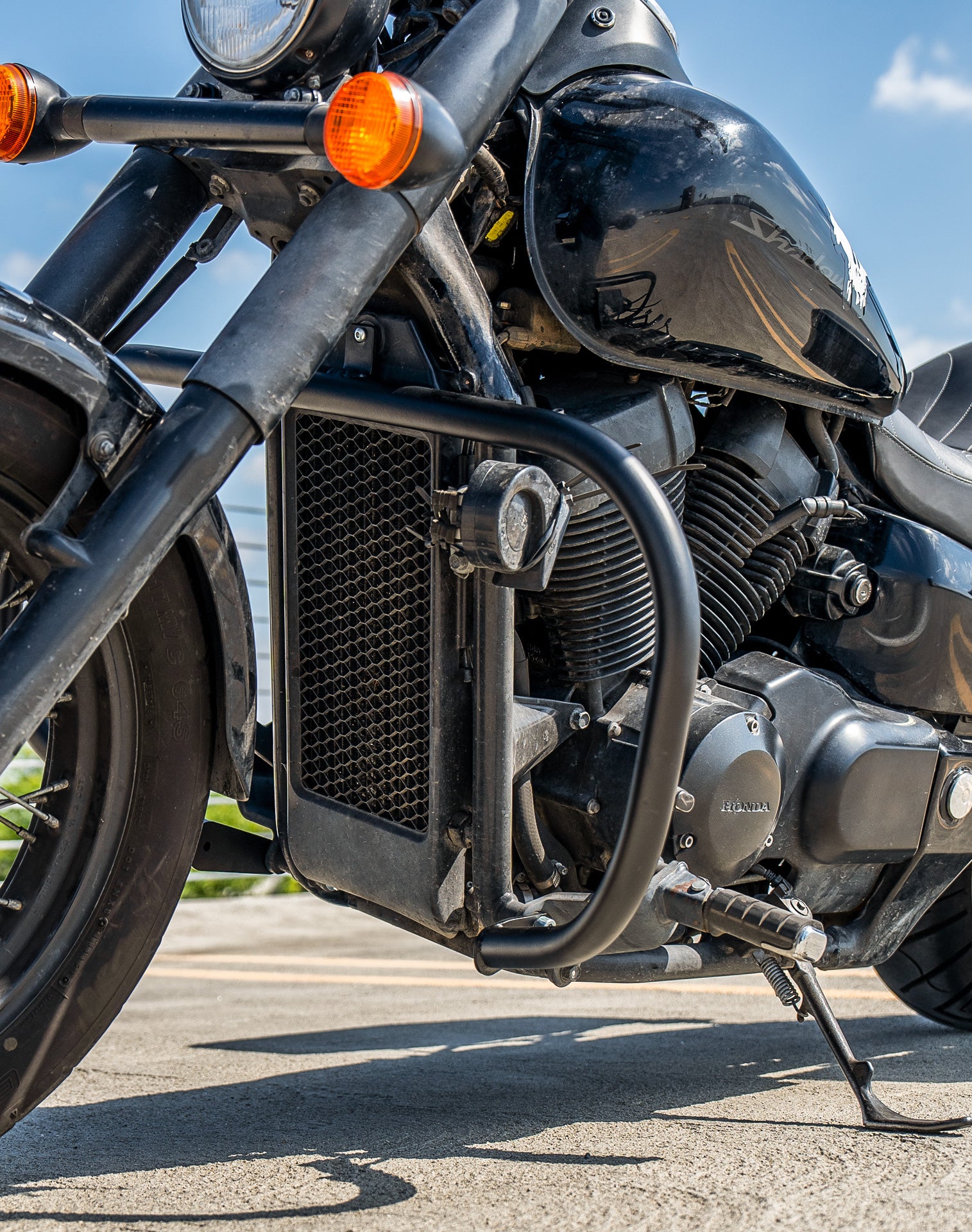 Viking Valguard Honda 750 Shadow Phantom Crash Bar/Engine Guard Matte Black Lifestyle 3