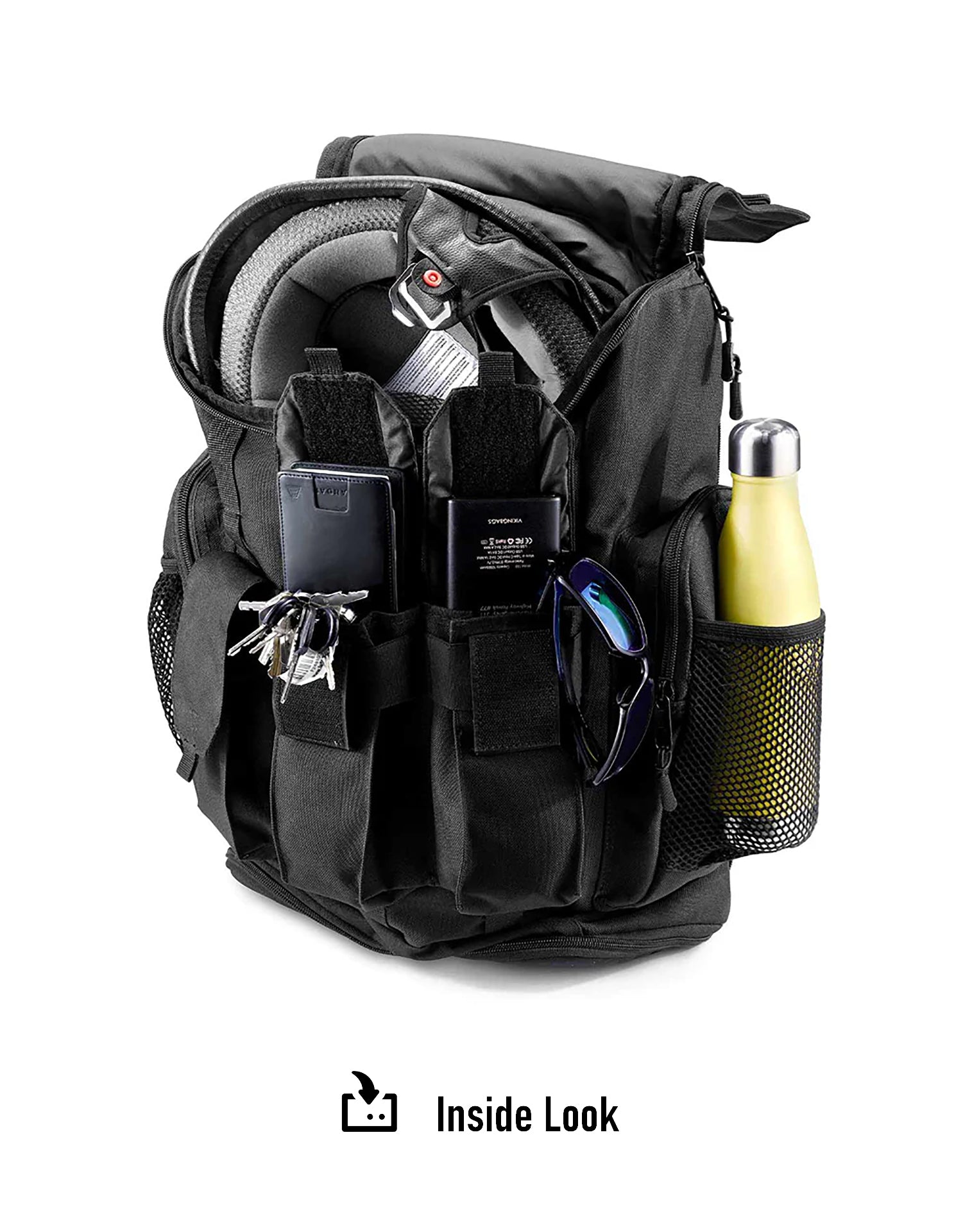 32L - Trident Large Indian Motorcycle Sissy Bar Backpack Inside Look