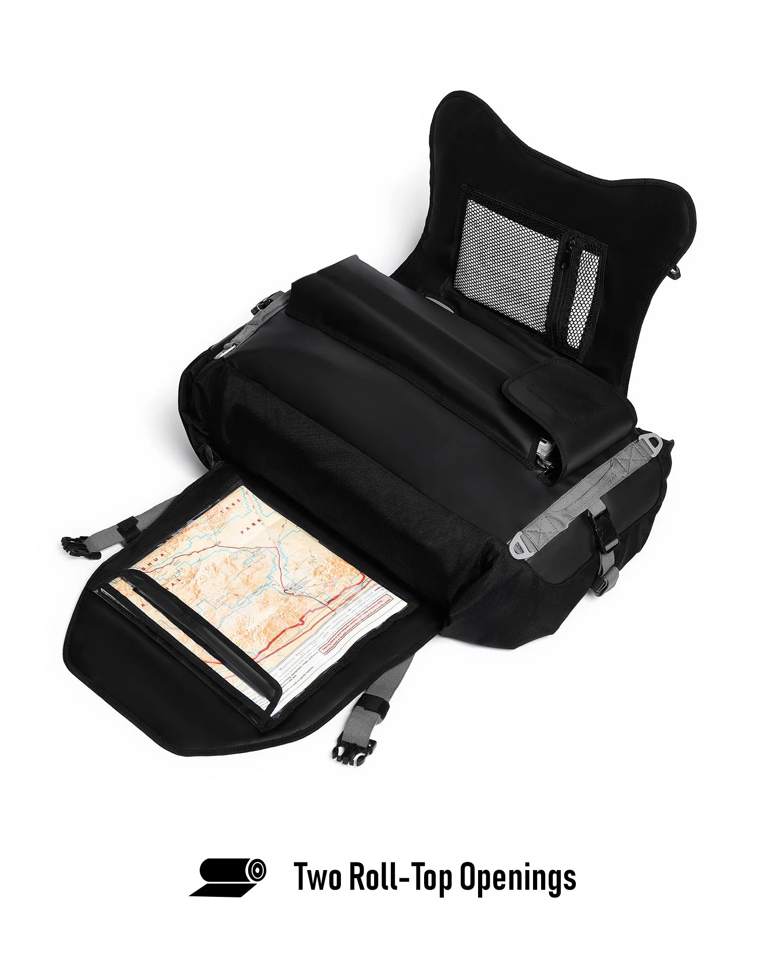 40L - Apex Royal Enfield Adventure Touring Backpack Tow Roll-Top Openings