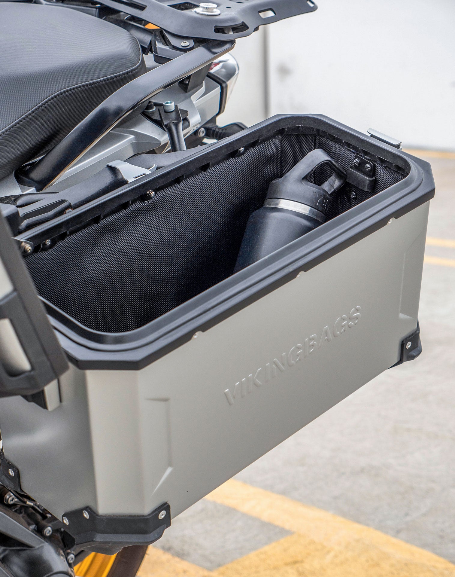 45L - Apex XL BMW R 1300 GS Aluminum Side Cases Silver Lifestyle