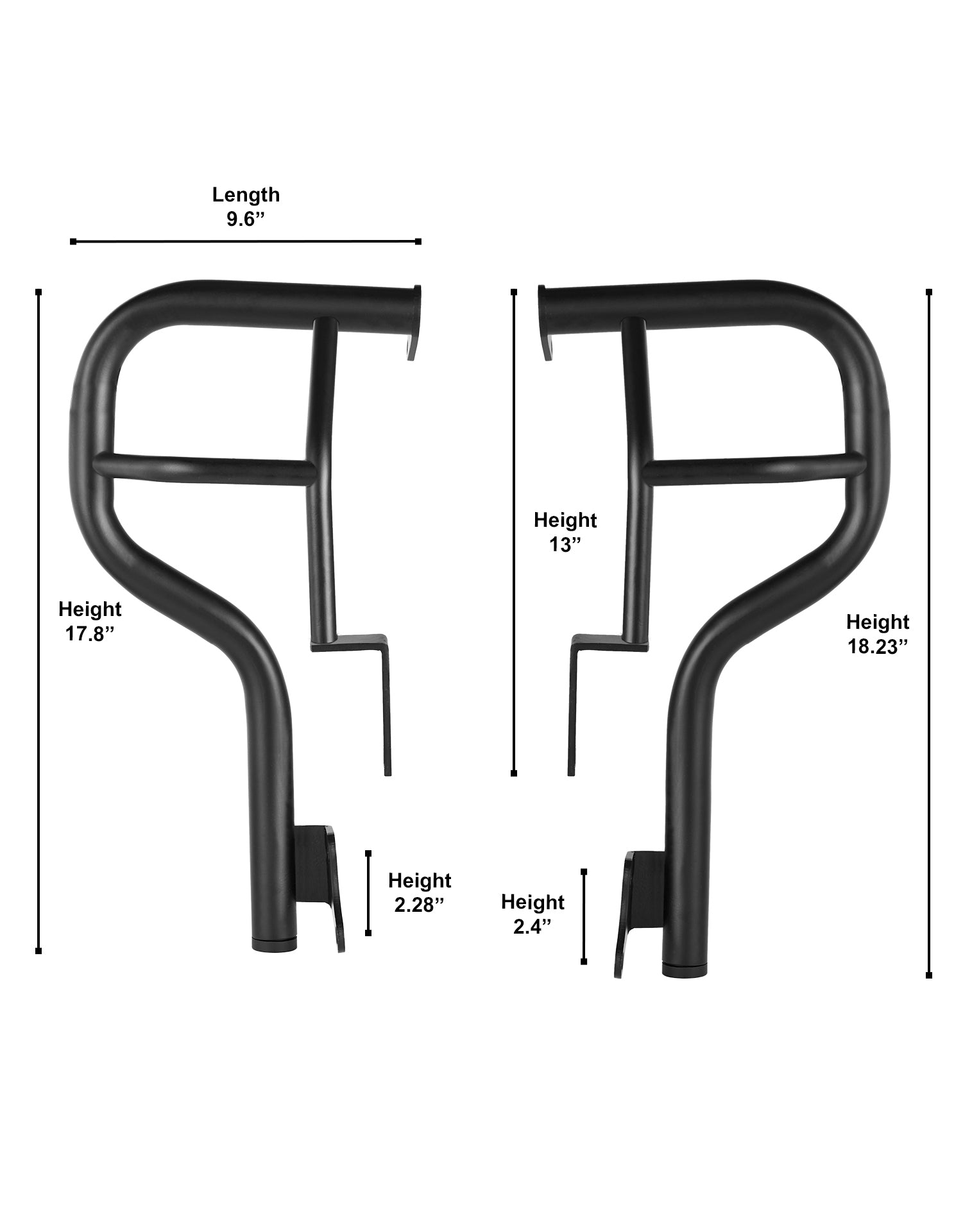 Viking Dravorn Yamaha Bolt Crash Bar/Engine Guard Matte Black Dimension Image
