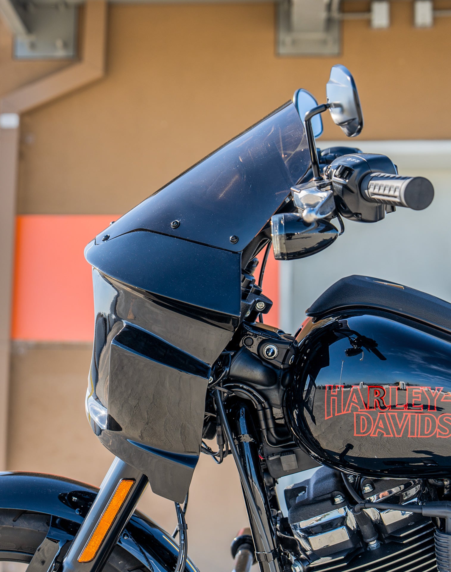 Viking Darkin Motorcycle Fairing For Harley Softail Low Rider ST FXLRST Gloss Black Lifestyle