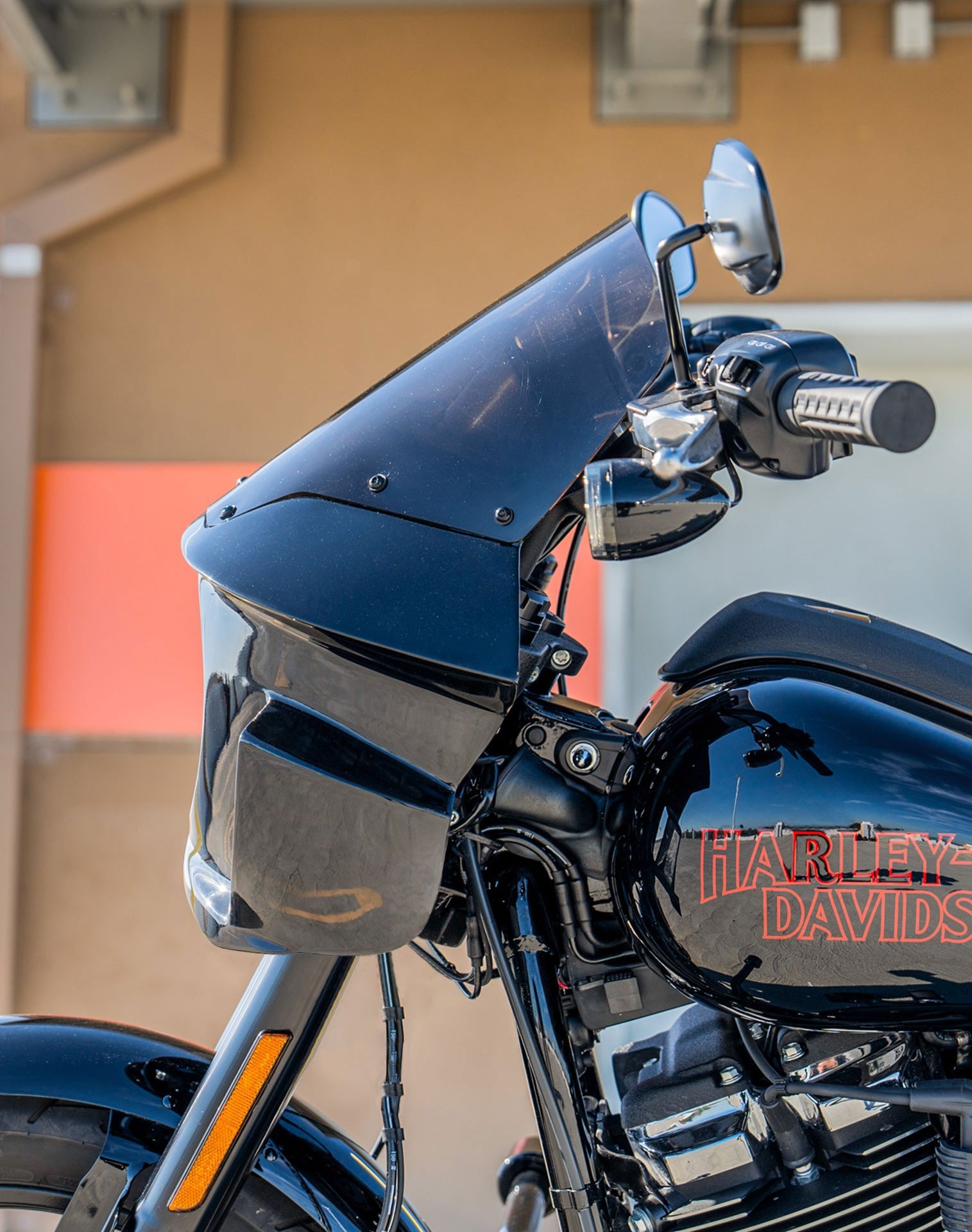 Viking Darkin Motorcycle Fairing For Harley Softail Low Rider ST FXLRST Gloss Black Lifestyle