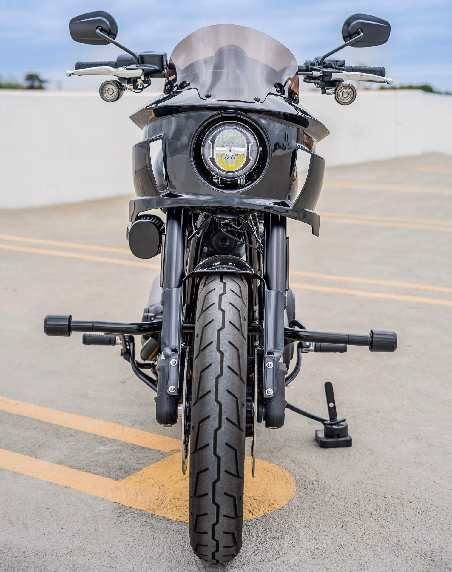 Viking Darkin Motorcycle Fairing For Harley Softail Sport Glide FLSB Gloss Black Lifestyle