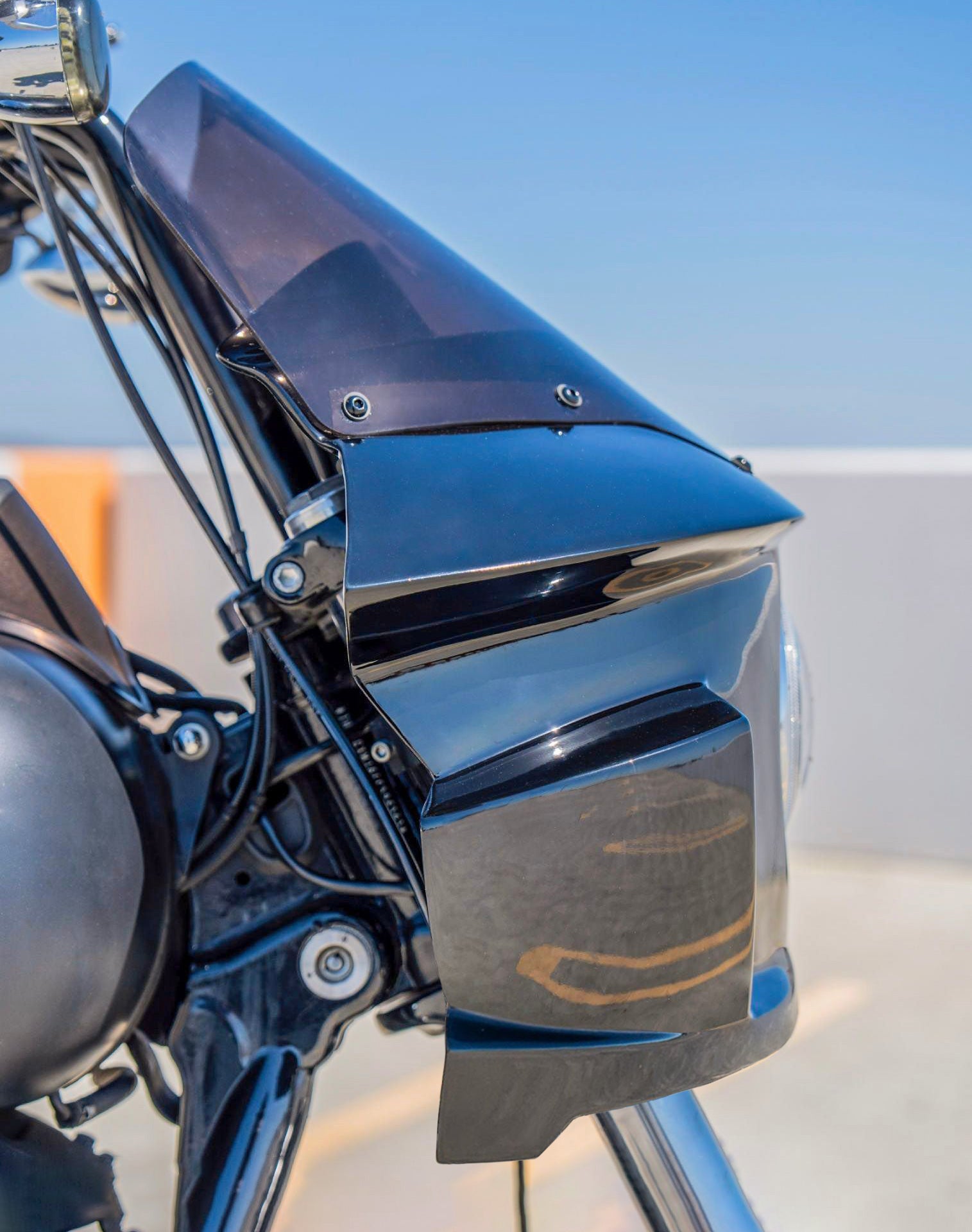 Viking Darkin Motorcycle Fairing for Harley Dyna Low Rider FXDL Gloss Black Lifestyle