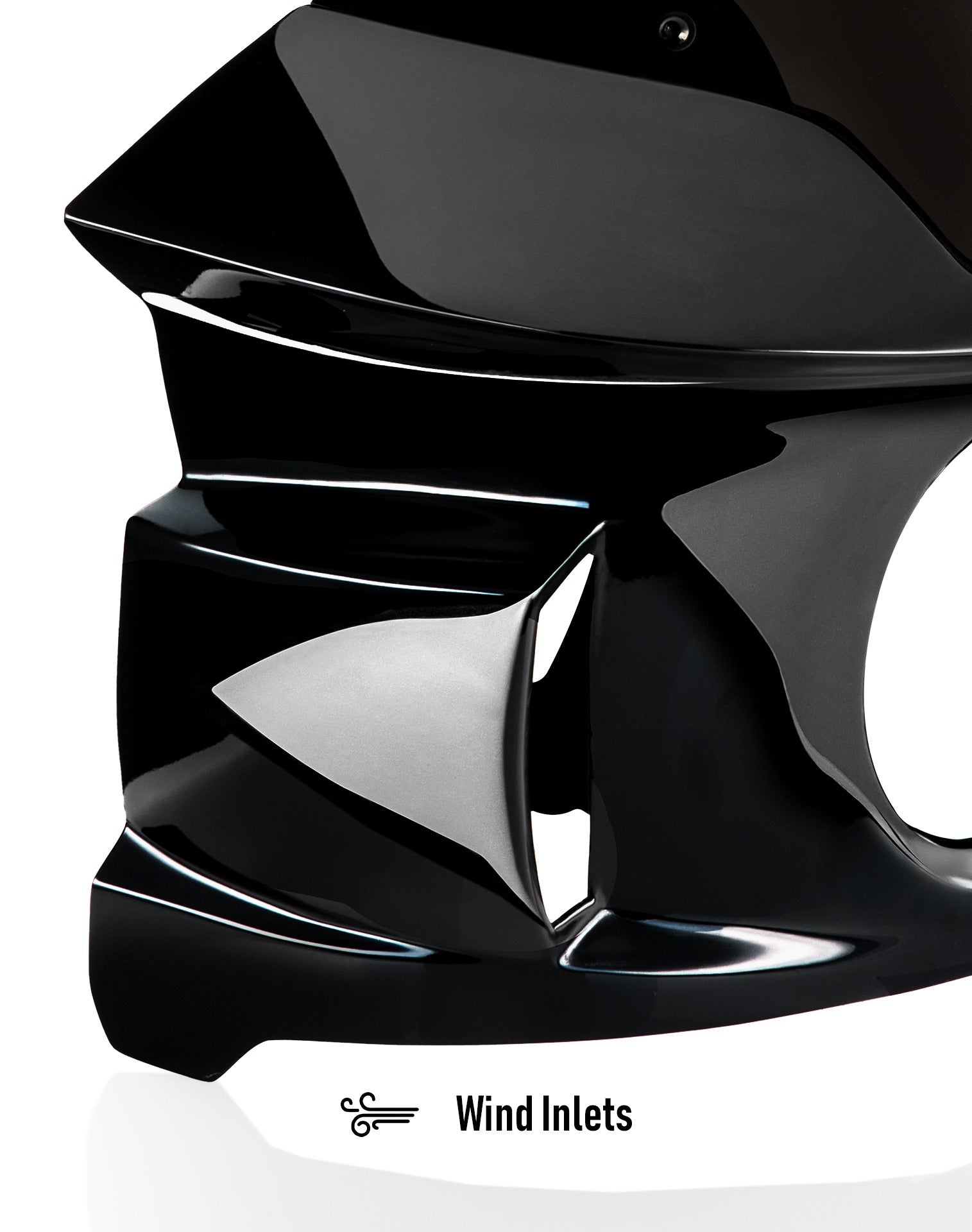 Viking Darkin Motorcycle Fairing for Harley Dyna Super Glide Custom FXDC/I Gloss Black Wind Inlets