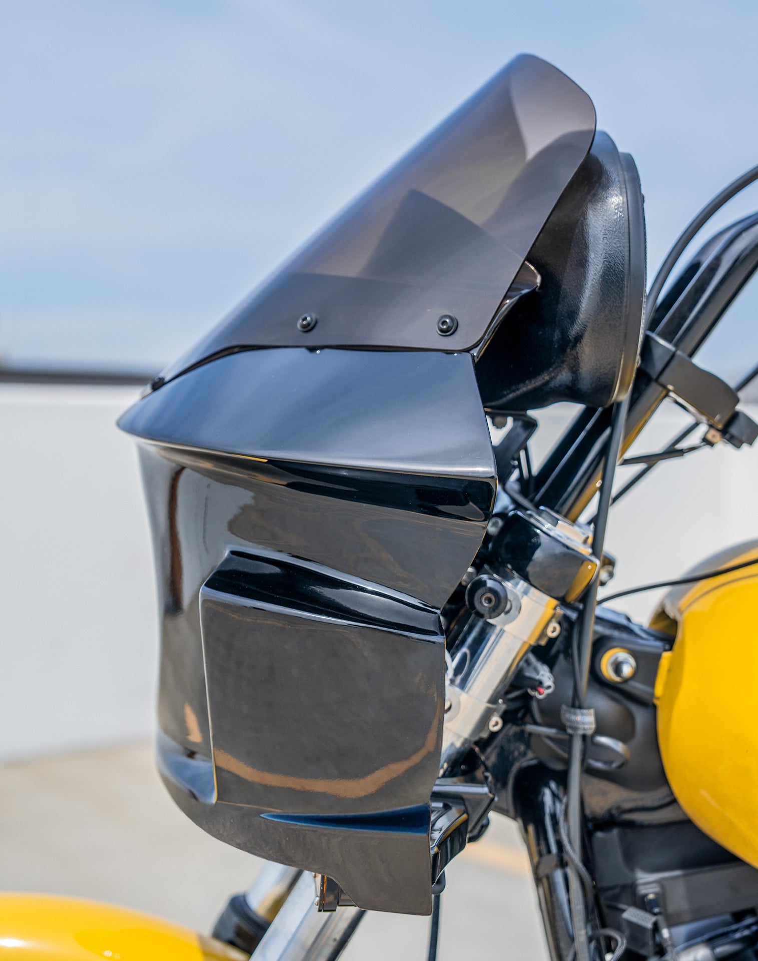 Viking Darkin Motorcycle Fairing for Harley Softail Standard FXST Gloss Black Vertical Lifestyle