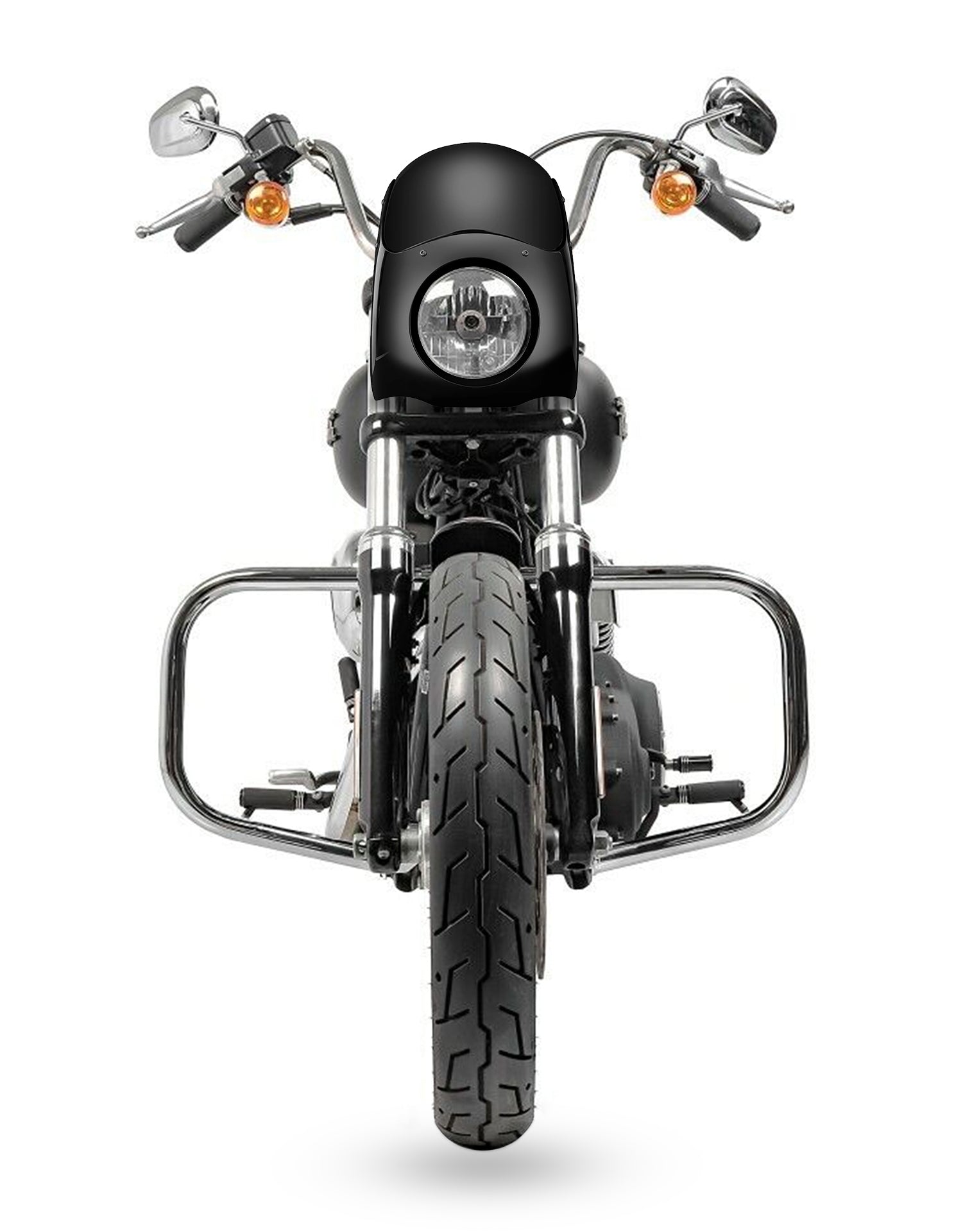 Viking Bronco Motorcycle Fairing For Harley Dyna Super Glide Custom FXDC/I Gloss Black Fairing From Front