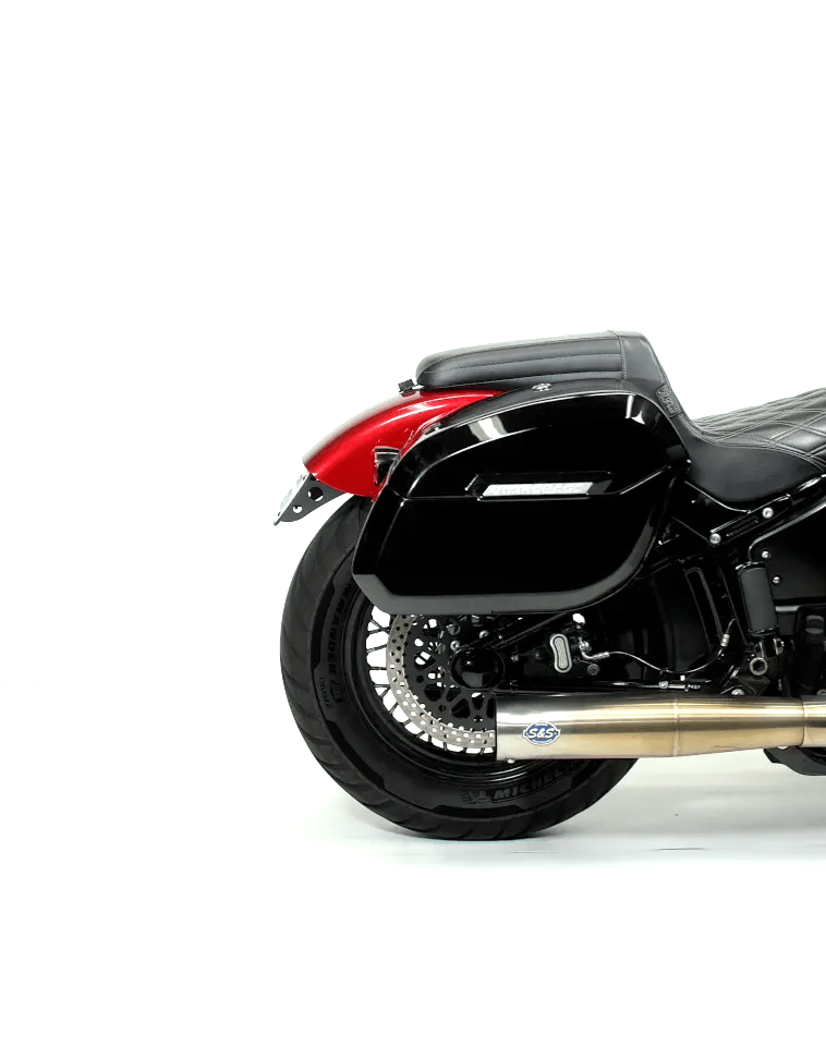 32L - Darkin Large Quick Mount Painted Hard Saddlebags for Harley Softail Sport Glide FLSB GIF