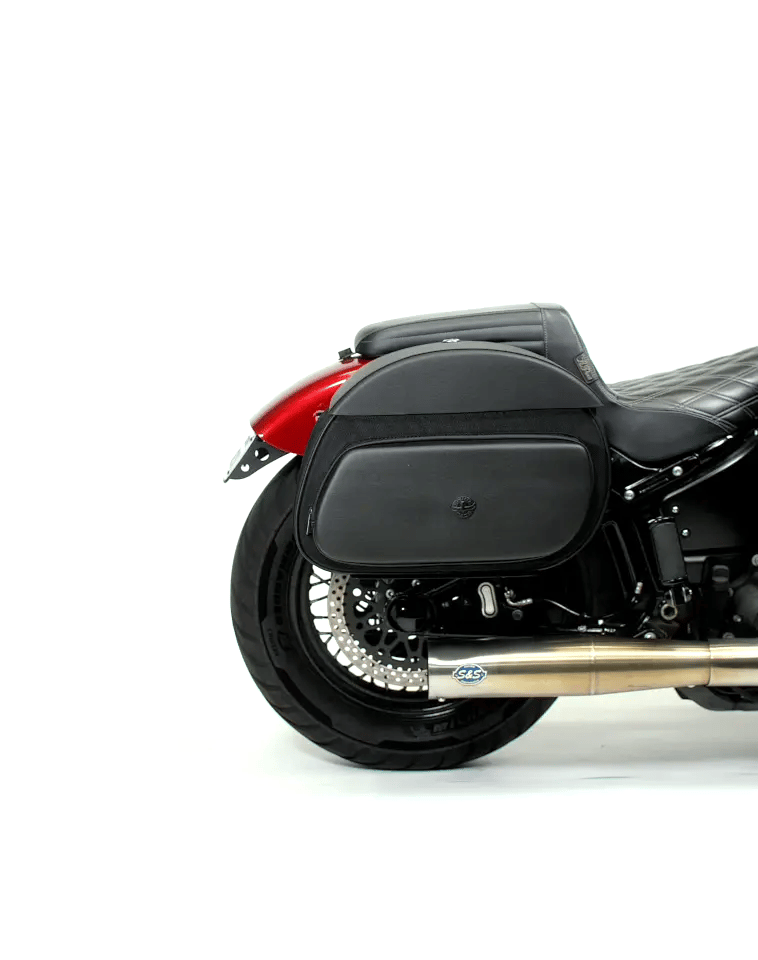 30L - Stealth Quick Mount Saddlebags for Harley Davidson Softail Low Rider FXLR GIF