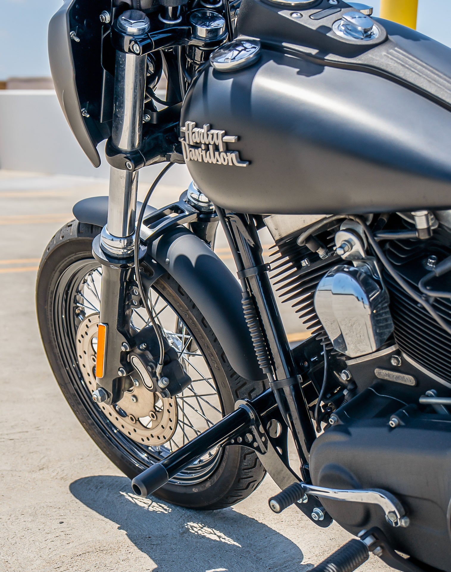 Viking Grimsteel Crash Bar/ Engine Guard for Harley Dyna Low Rider S FXDLS Gloss Black Life Style 2