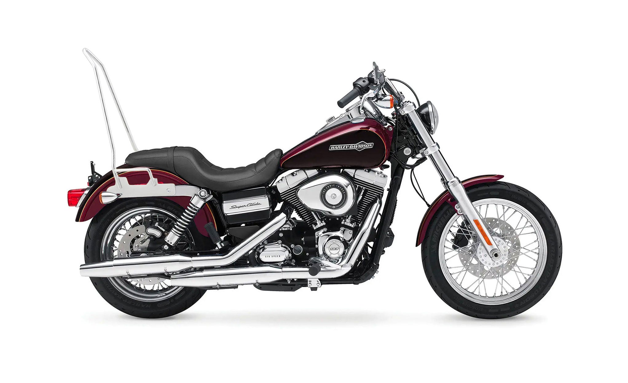 Iron Born Blade 25" Sissy Bar for Harley Dyna Super Glide Custom FXDC/I Chrome Bag on Bike @expand