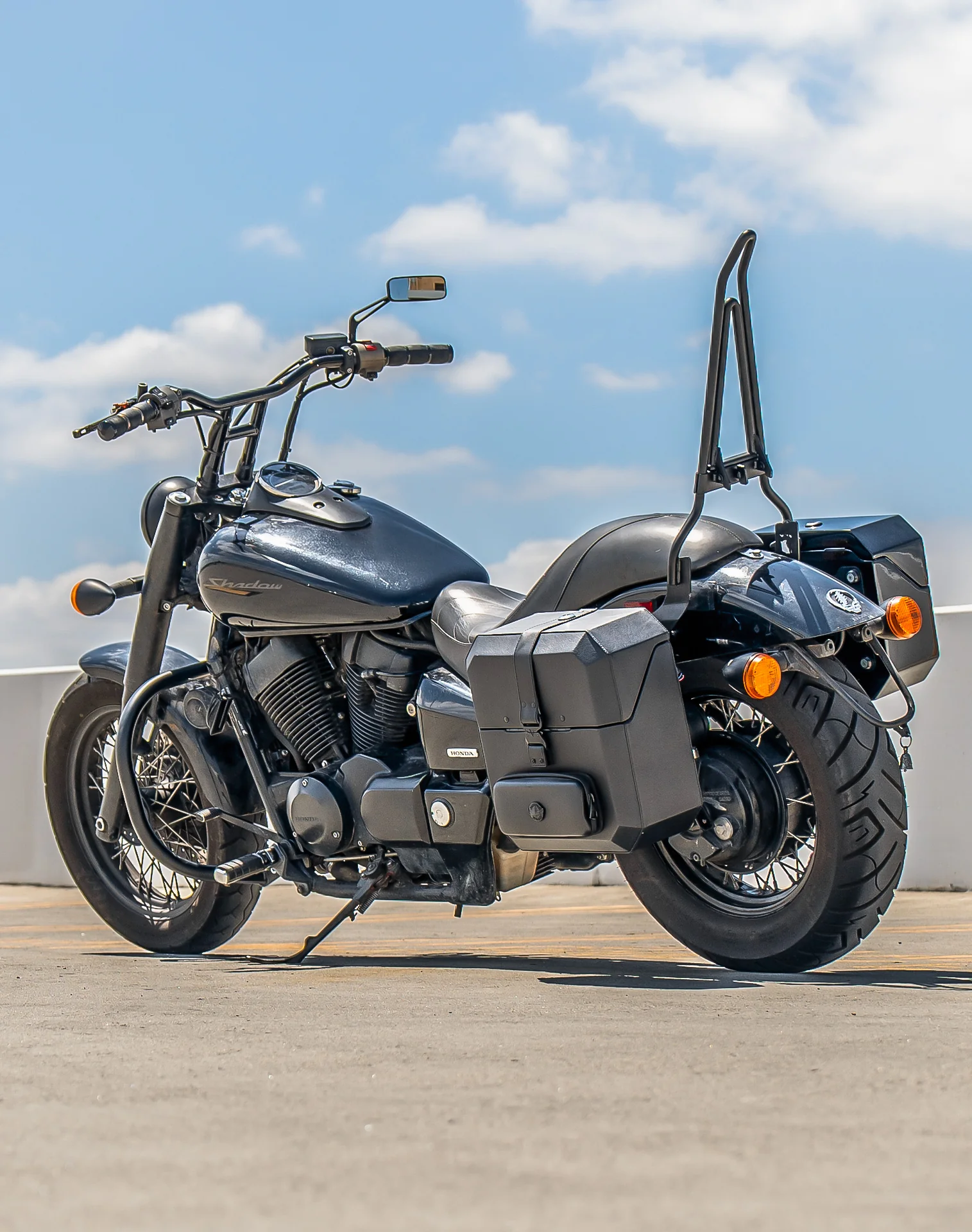 Hard Saddlebags for Honda Shadow Vertical Banner