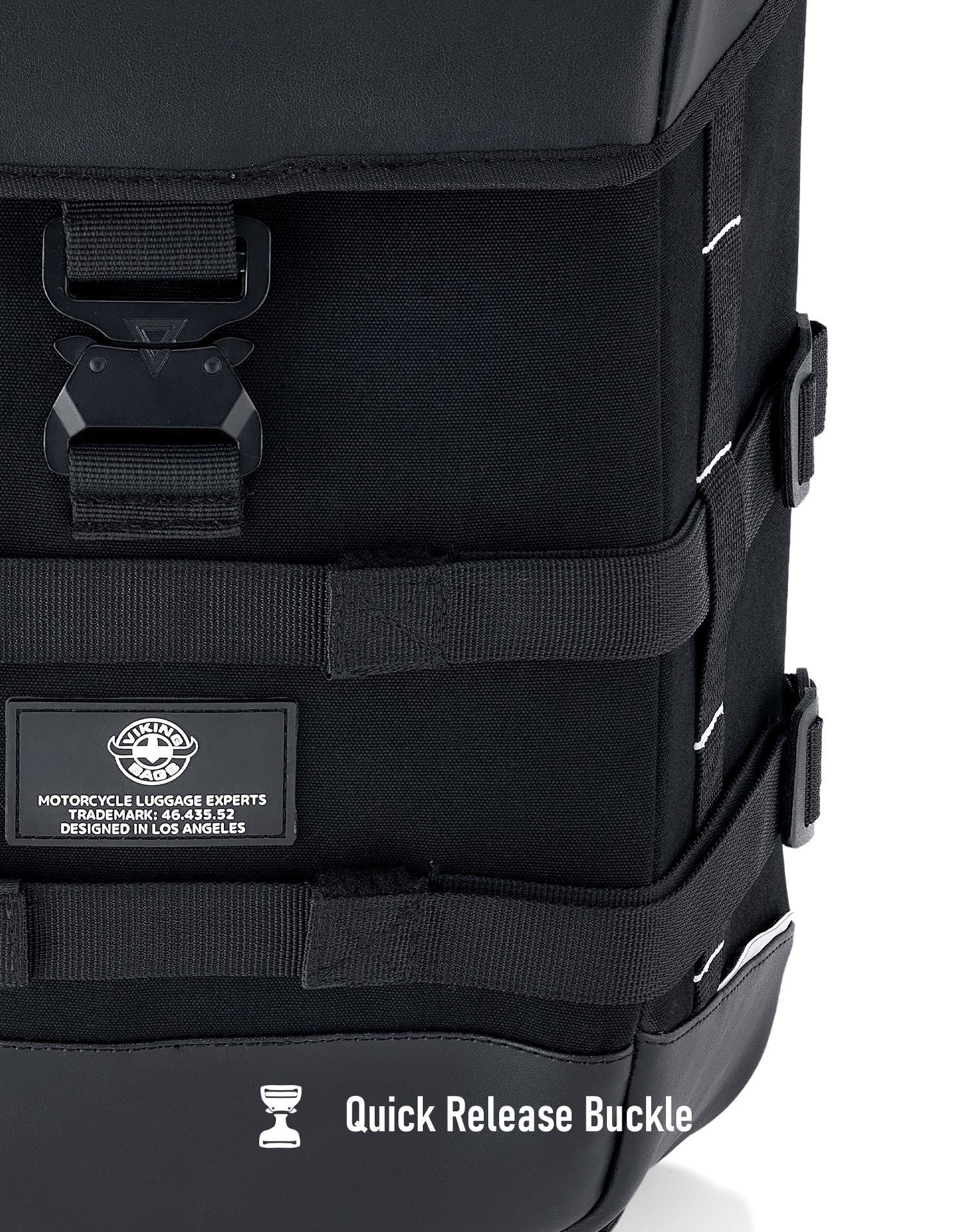 15L - Incognito Quick-Mount Medium Indian Scout Bobber Solo Saddlebag (Right Only) Quick Release Buckle