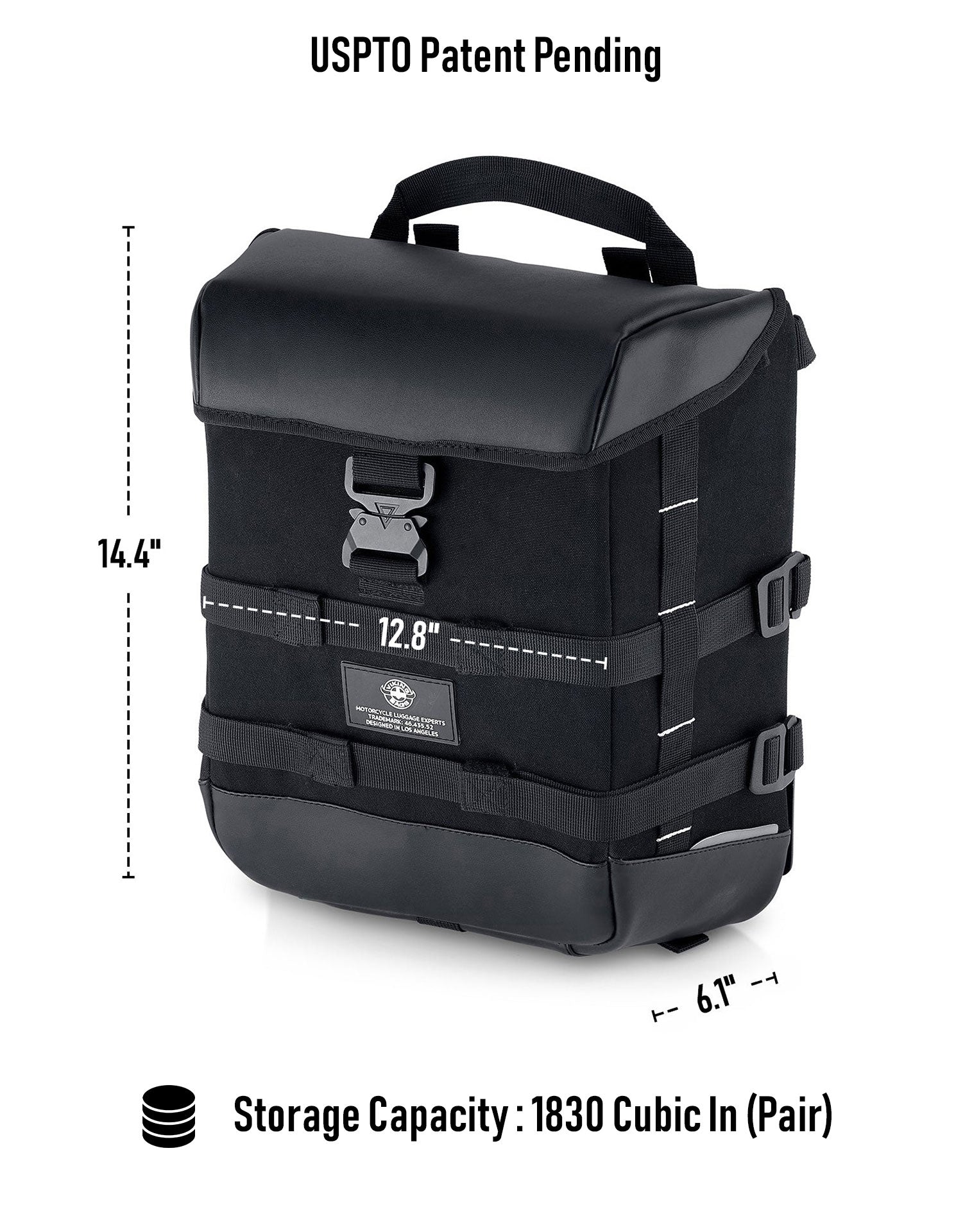 30L - Incognito Quick-Mount Medium Suzuki Boulevard M109 VZR1800 Saddlebags Storage Capacity