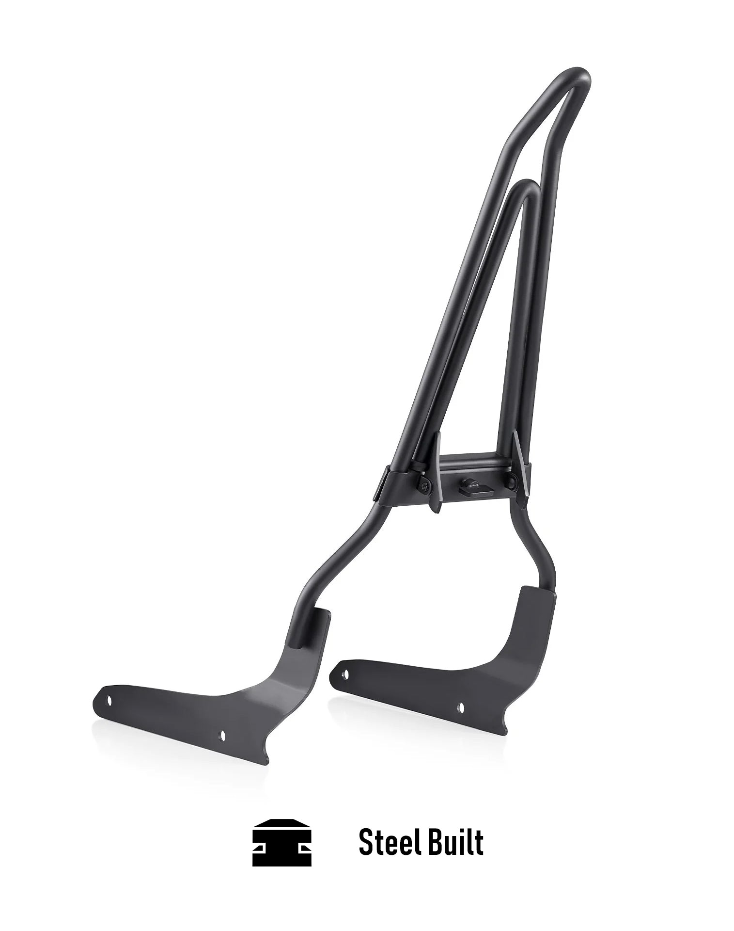 Iron Born 25" Sissy Bar with Foldable Luggage Rack for Honda Shadow 750 Phantom Matte Black Steel Build