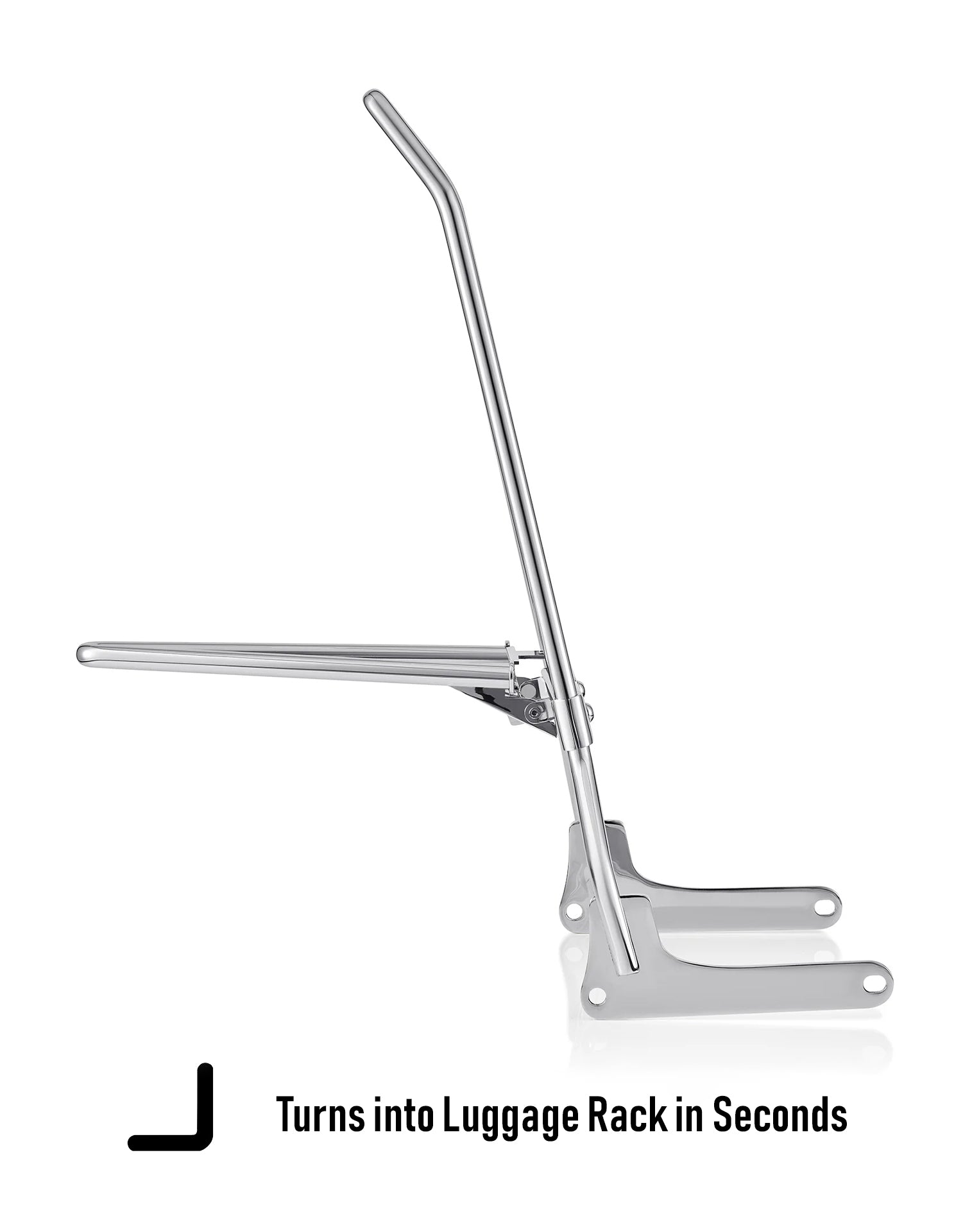 Iron Born Blade 25" Sissy Bar w/ Foldable Luggage Rack for Harley Softail Deluxe FLDE Chrome Turns into Luggage Rack in Secound