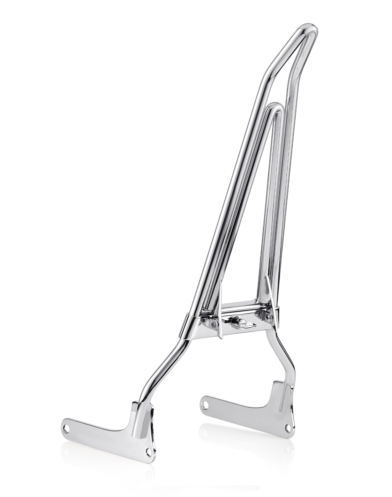 Iron Born Blade 25" Sissy Bar w/ Foldable Luggage Rack for Harley Softail Standard FXST Chrome Side View