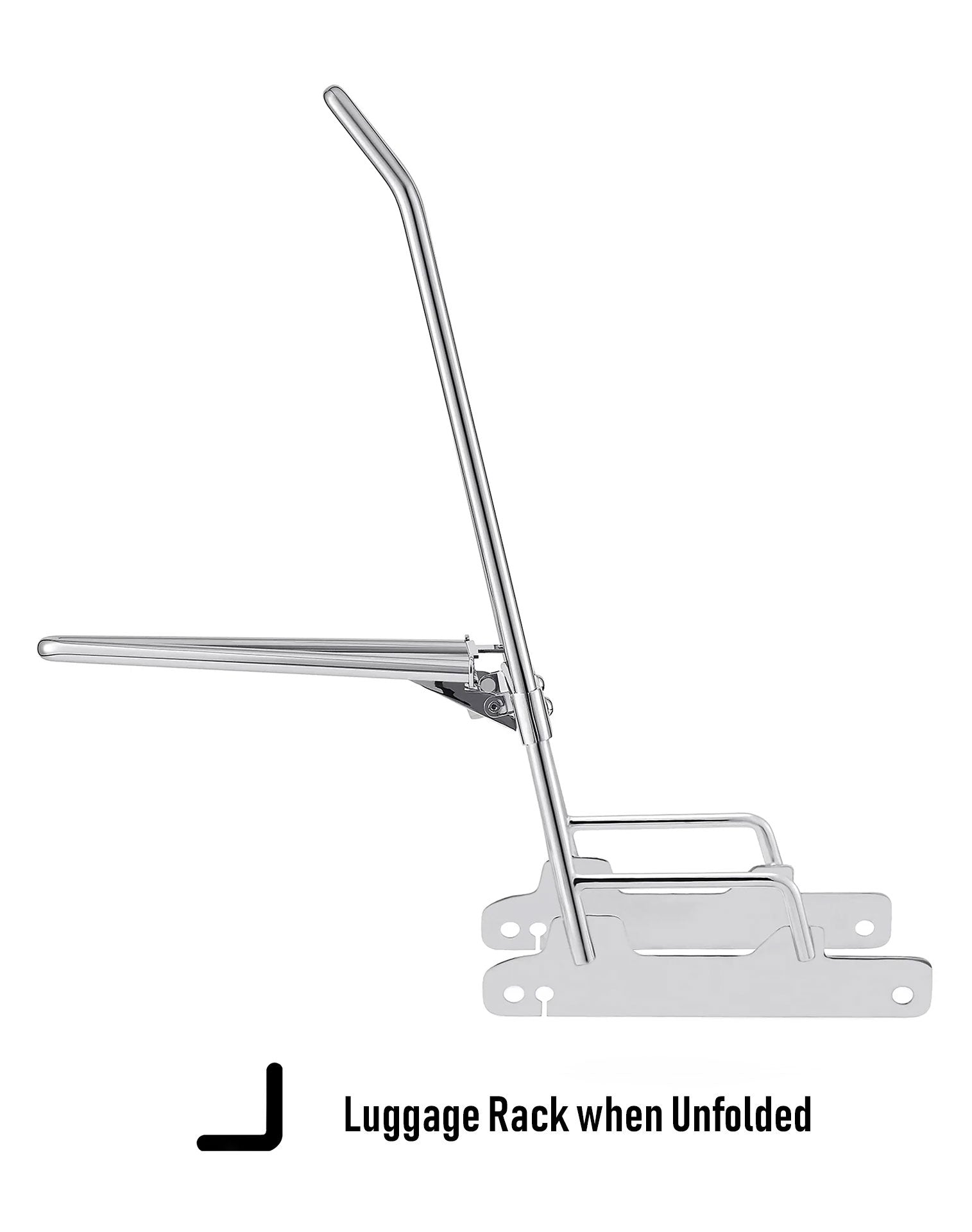 Iron Born Blade 25" Sissy Bar with Foldable Luggage Rack for Harley Dyna Low Rider S FXDLS (2016-17) Chrome Luggage Rack when Unfolded