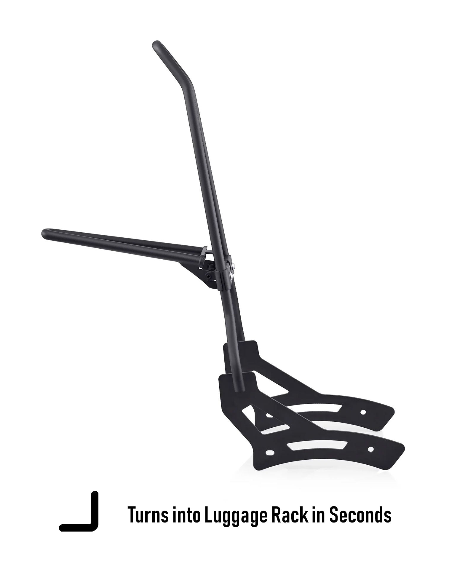 Iron Born Blade 25" Sissy Bar with Foldable Luggage Rack for Honda Rebel 1100 CMX1100 Matte Black Turns into Luggage Rack in Secound